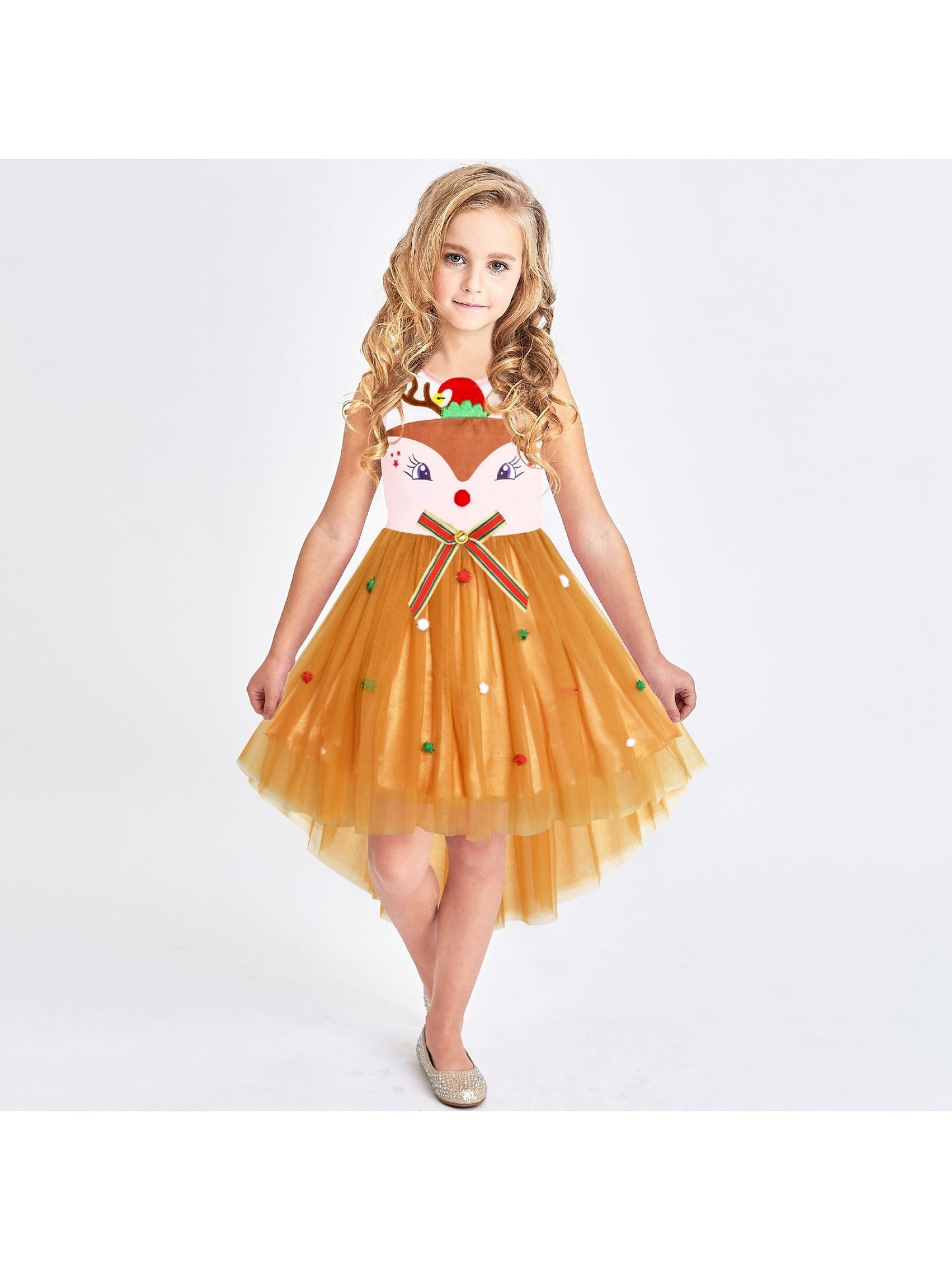 Girls Dress Satin Tulle Overlay Princess Party Purple Brown