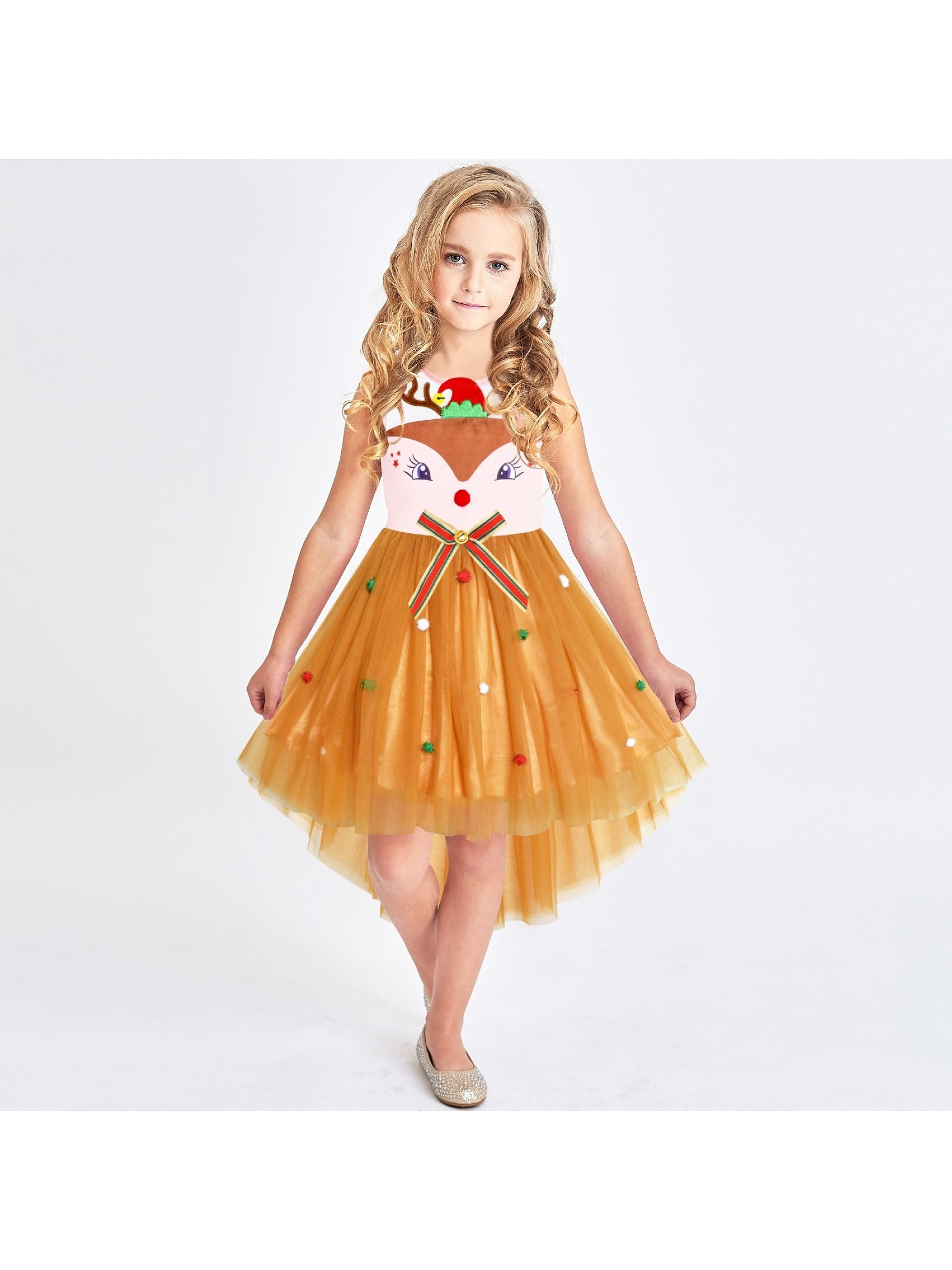 Girls Dress Satin Tulle Overlay Princess Party Purple Brown