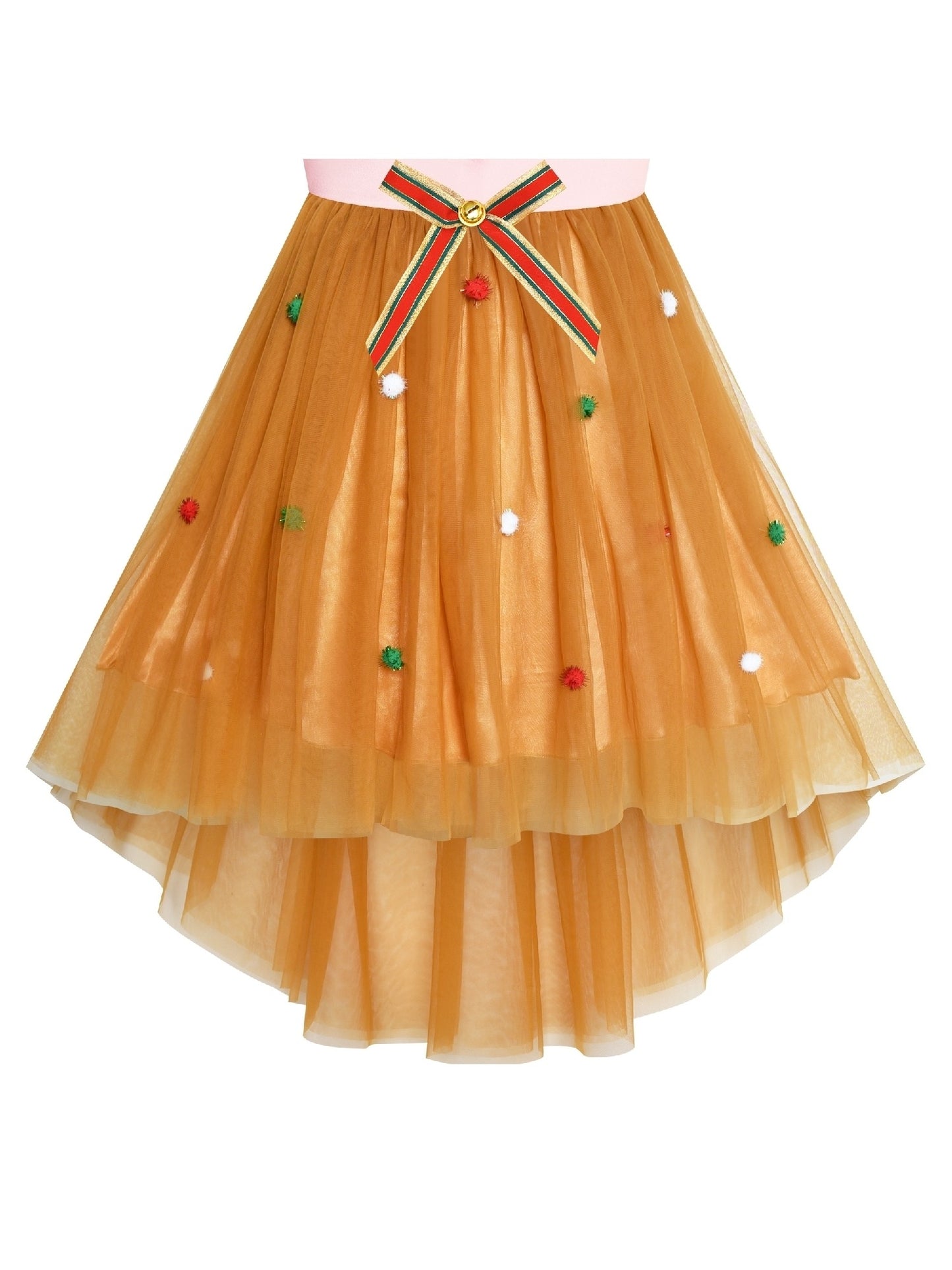 Girls Dress Satin Tulle Overlay Princess Party Purple Brown
