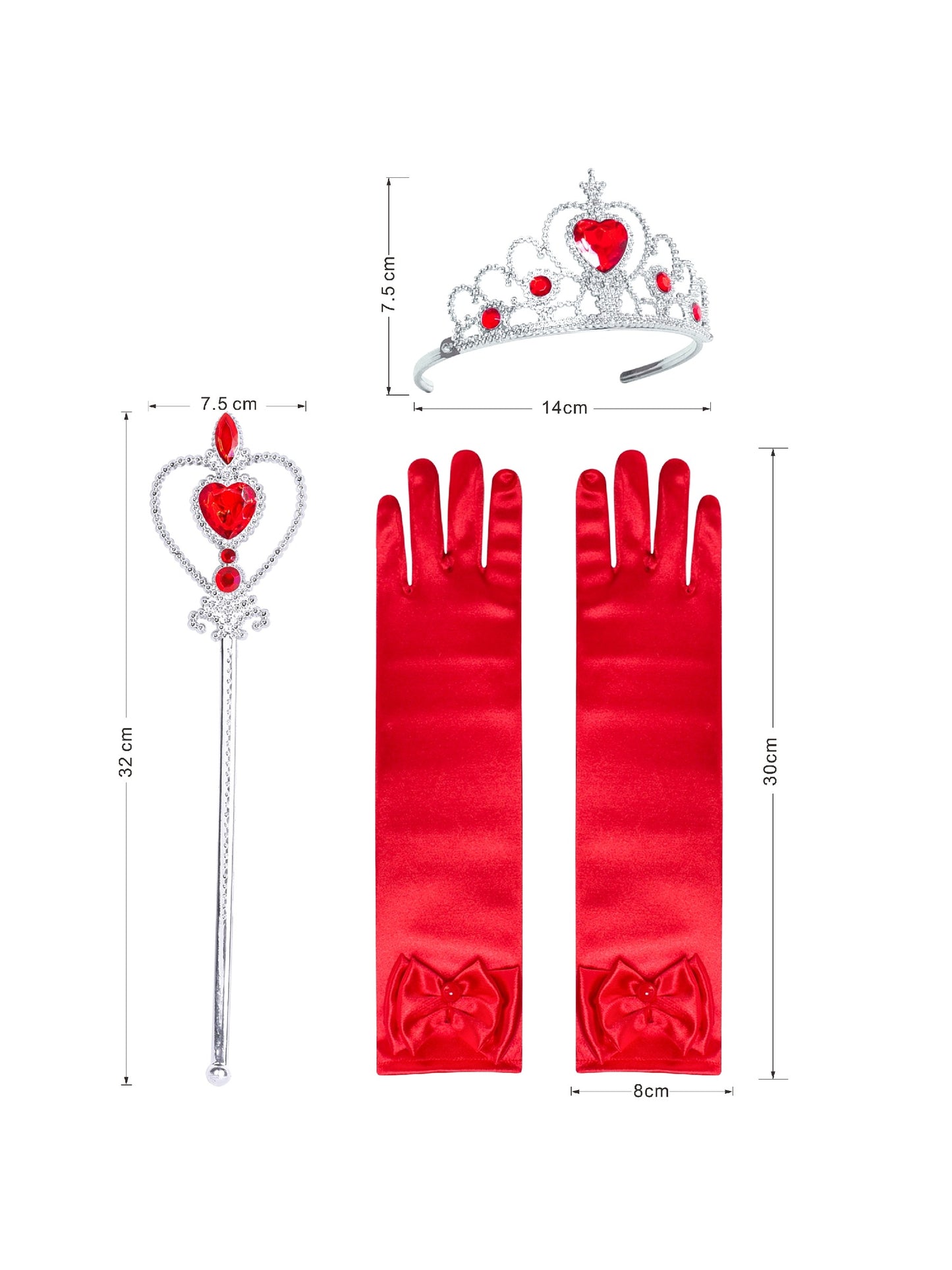 Girls Dress Red Sequin Crown Gloves Bridesmaid Wedding Pageant Red