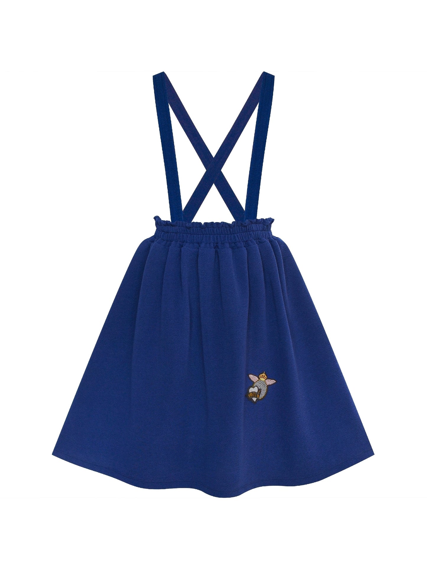 Girls Dress Suspender Skirt School Uniform Blue