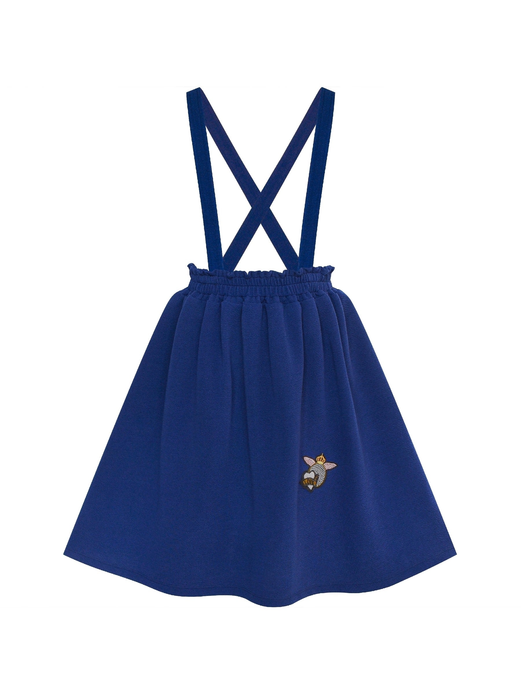 Girls Dress Suspender Skirt School Uniform Blue
