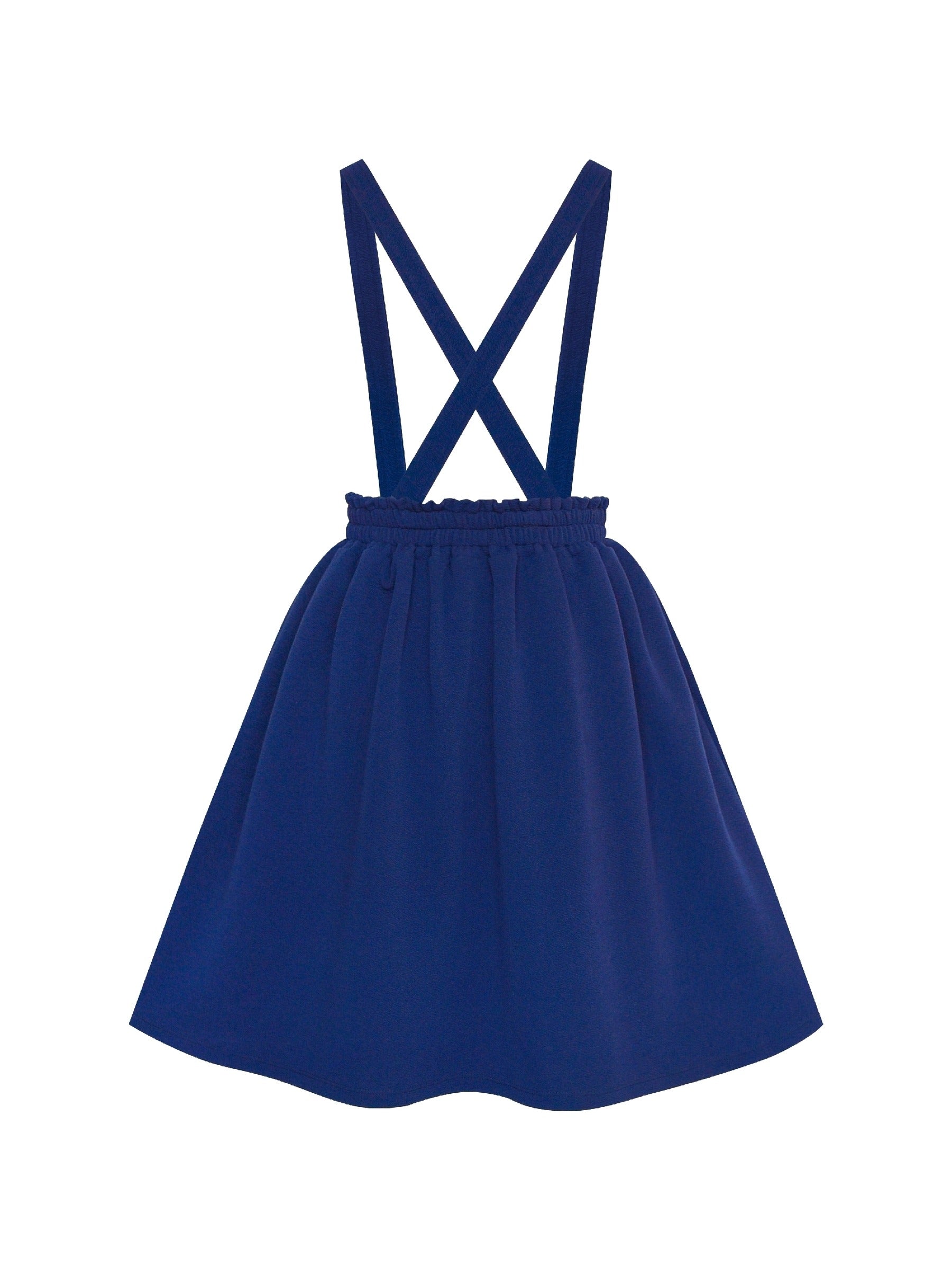 Girls Dress Suspender Skirt School Uniform Blue