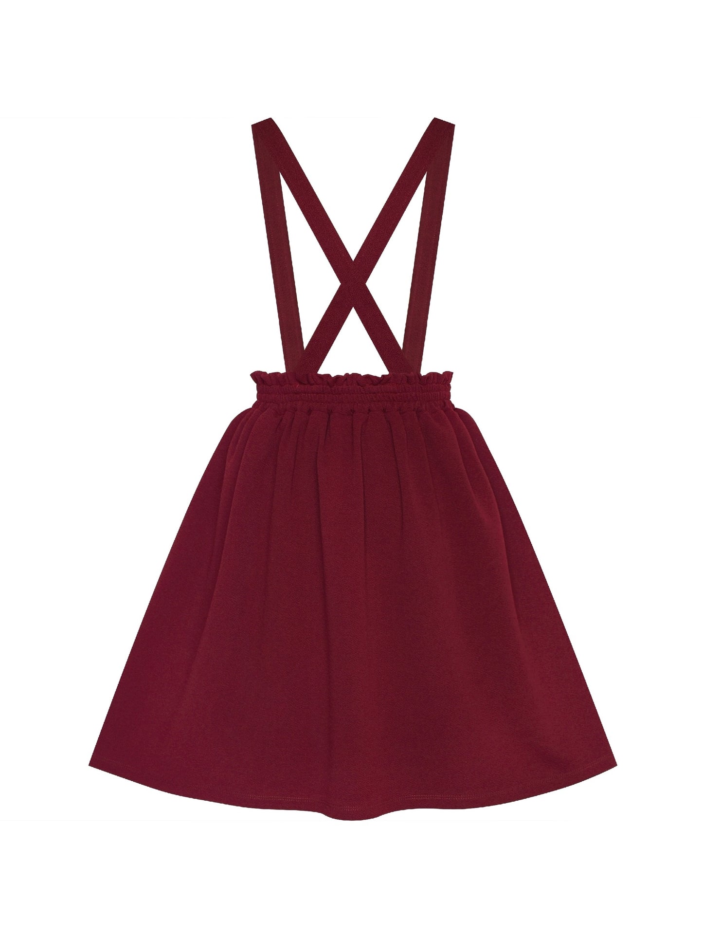 Girls Dress Suspender Skirt School Uniform Red