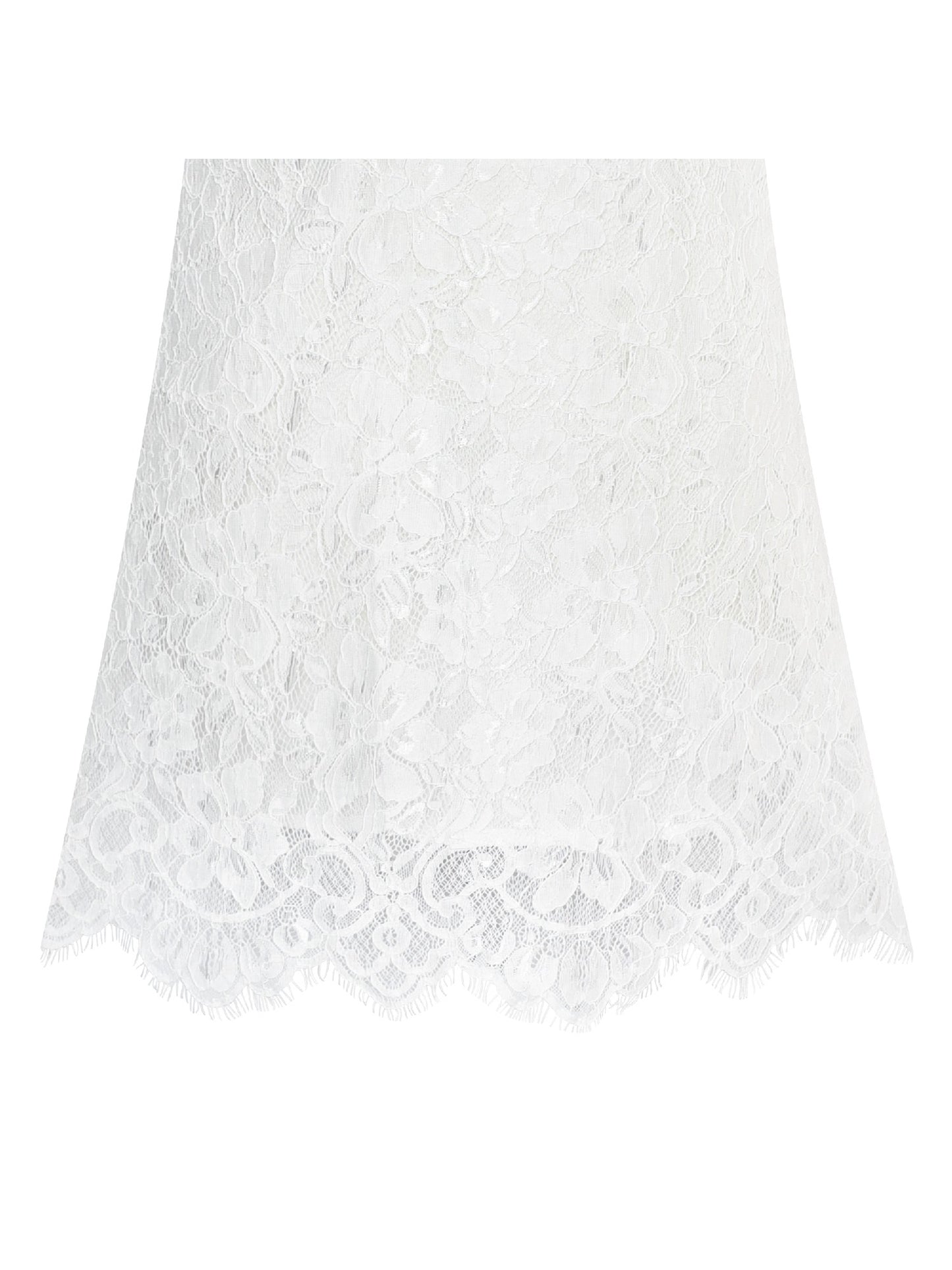 Girls Dress Lace Wave Hem Off White Elegant Party White
