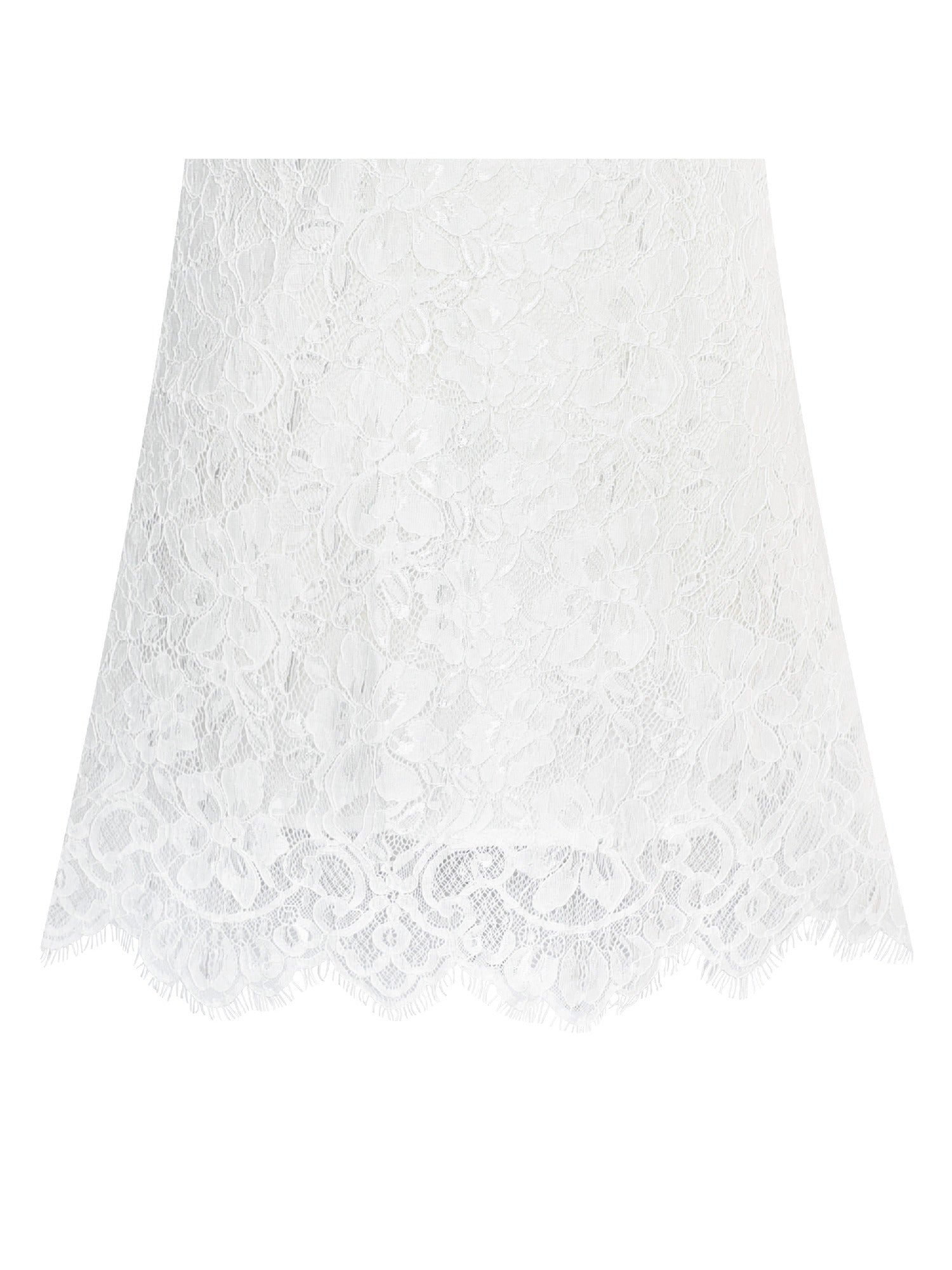 Girls Dress Lace Wave Hem Off White Elegant Party White