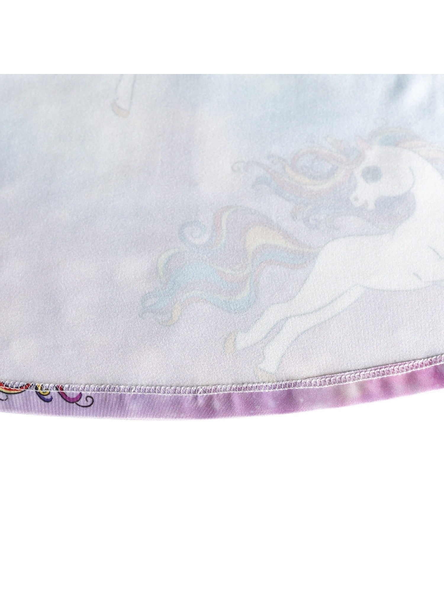 Girls Dress Blue Unicorn Short Sleeve Casual Dress Purple