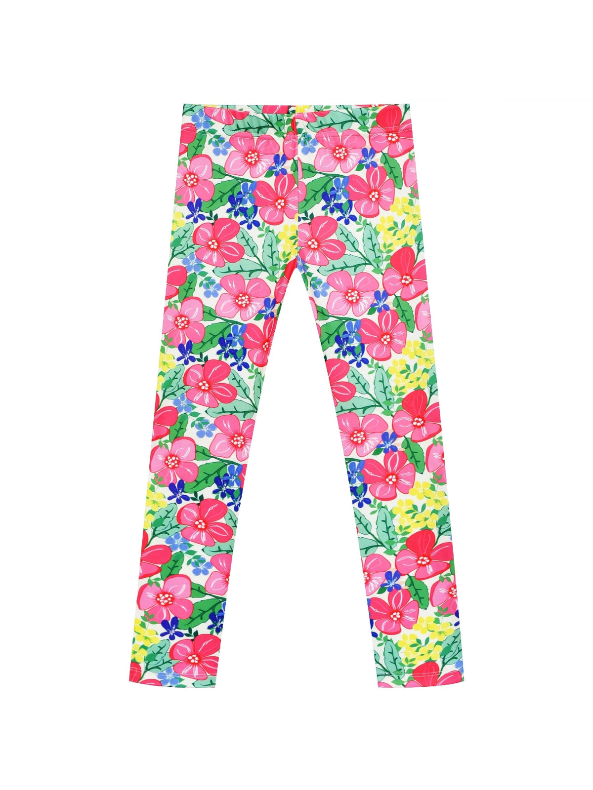 Girls Pants 3-Pack Cotton Leggings Stretchy Toddler Kids Multi-Color