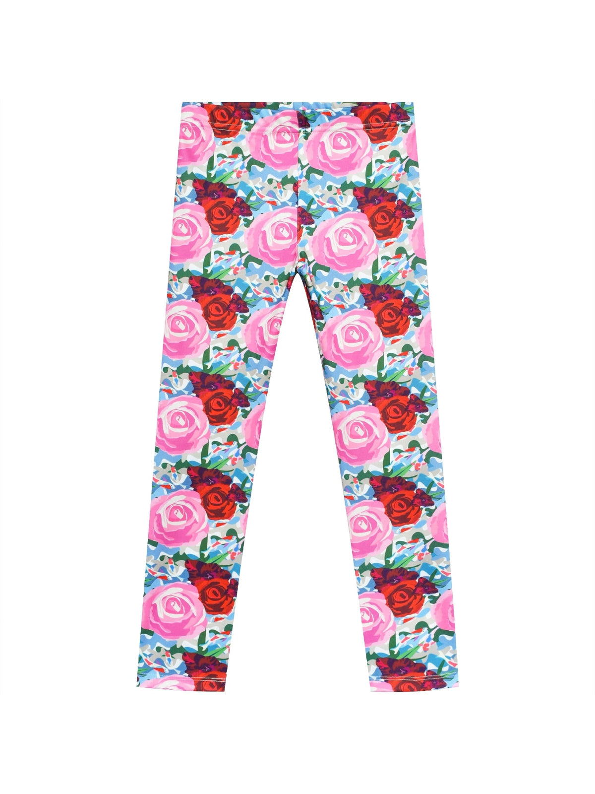 Girls Pants 3-Pack Cotton Leggings Stretchy Toddler Kids Multi-Color