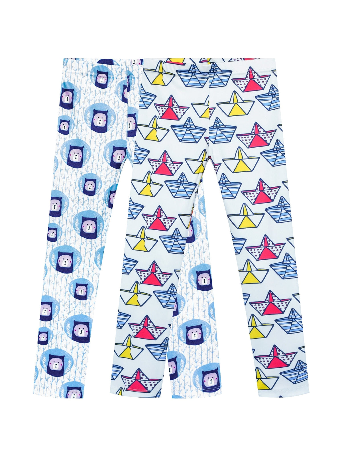 Girls Pants 3-Pack Cotton Leggings Stretchy Toddler Kids Multi-Color