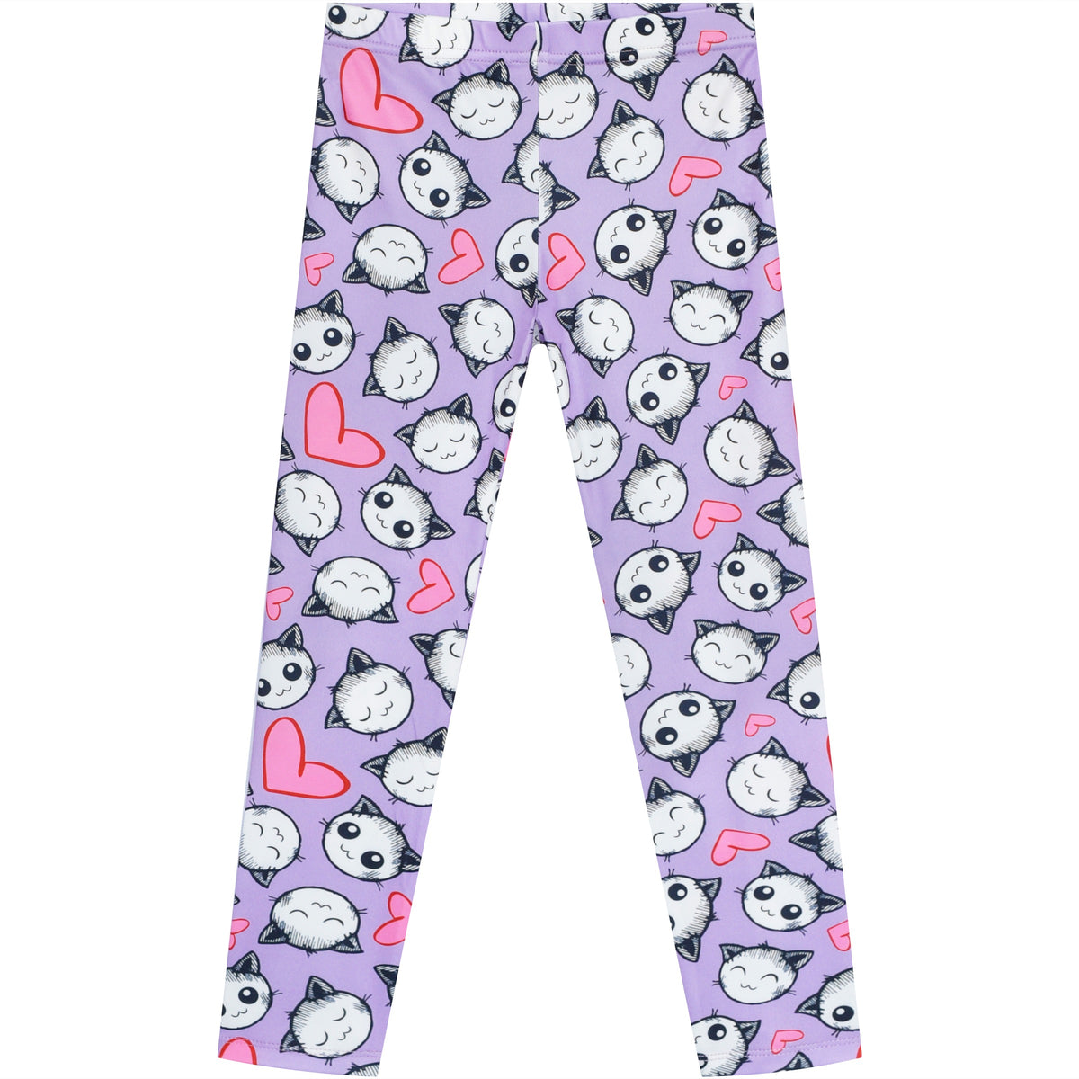 Girls Pants 3-Pack Cotton Leggings Stretchy Toddler Kids Multi-Color