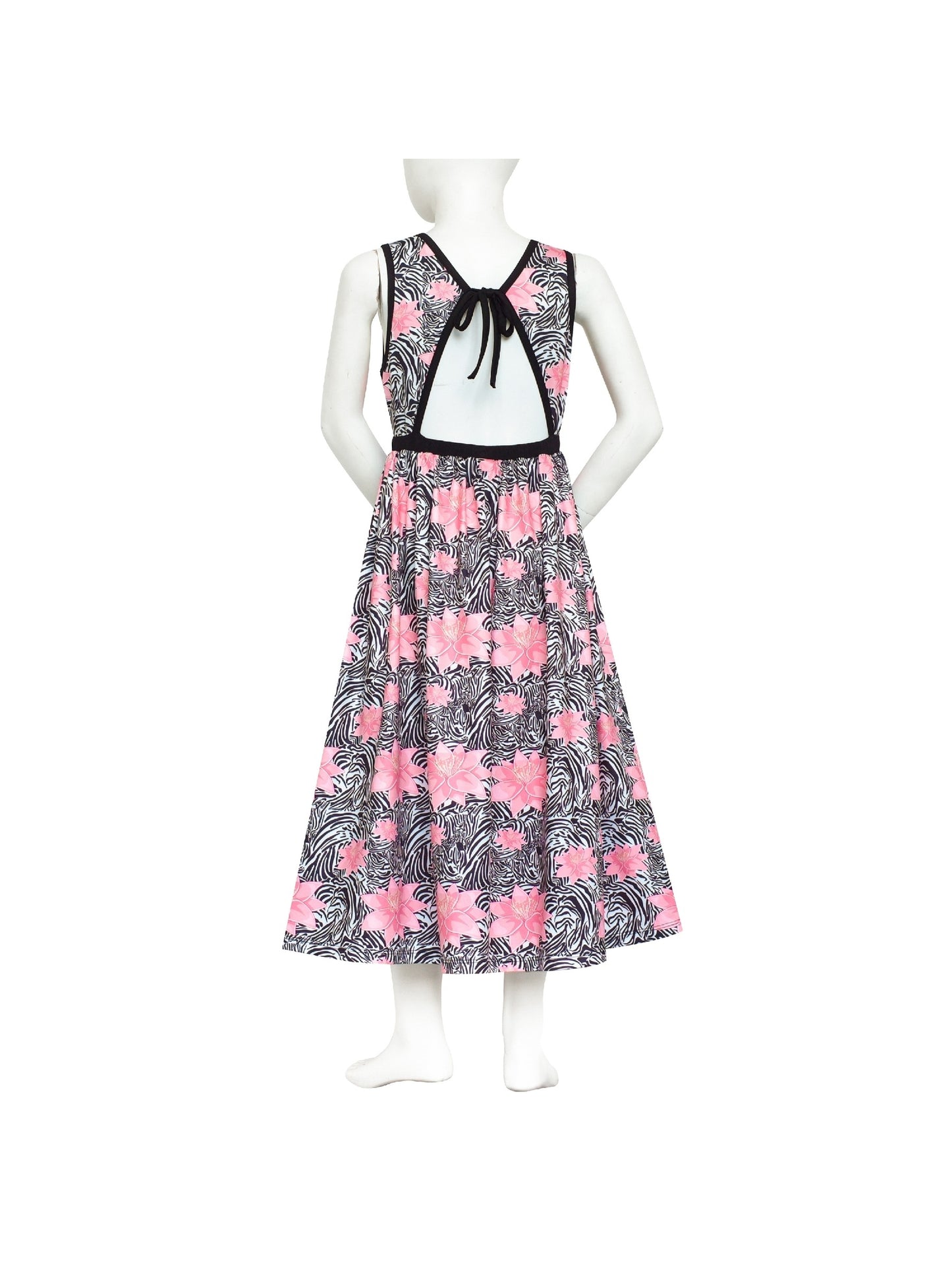 Girls Dress Tie Back Blue Butterfly Casual Dress Party Pink