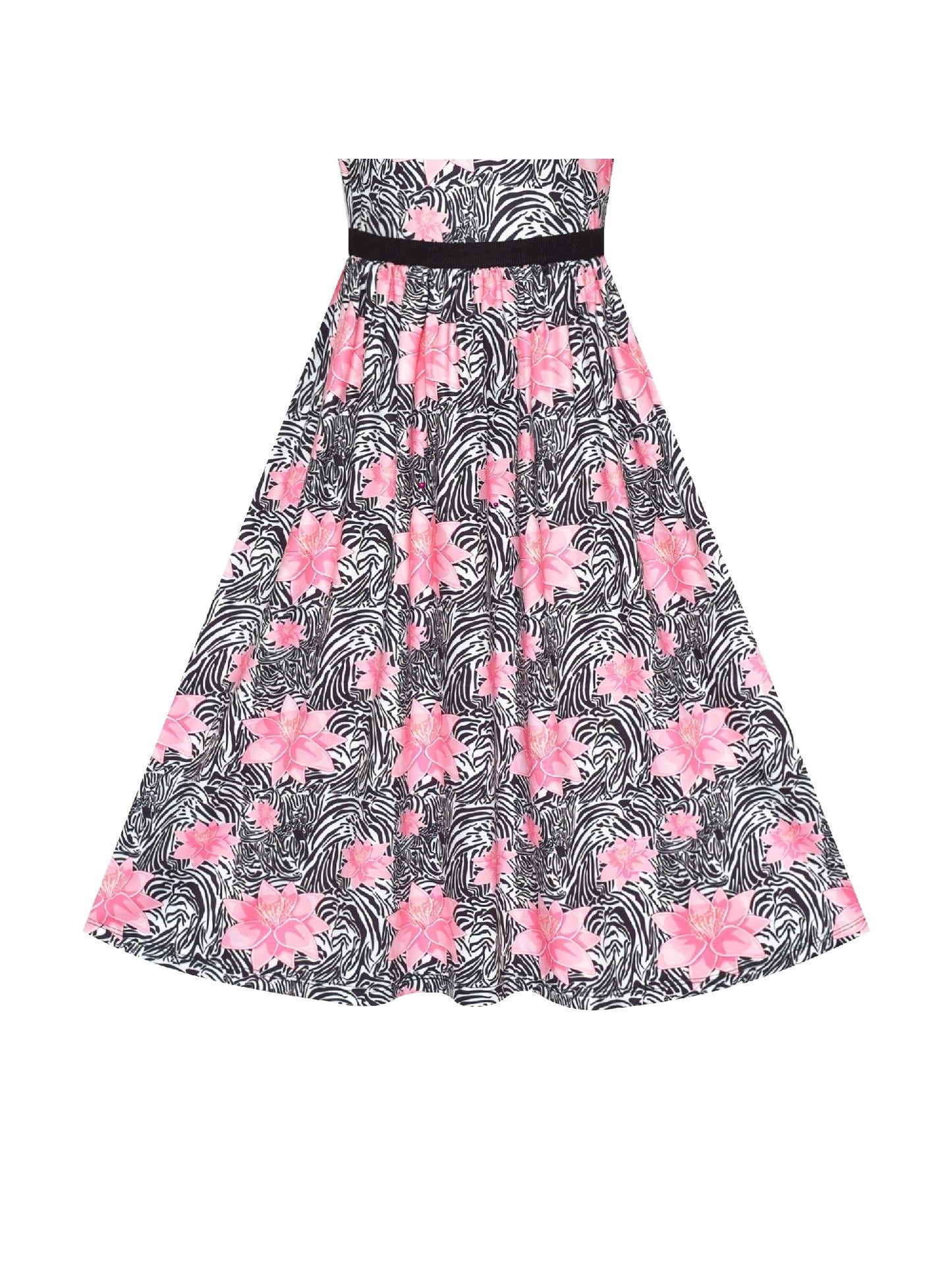 Girls Dress Tie Back Blue Butterfly Casual Dress Party Pink