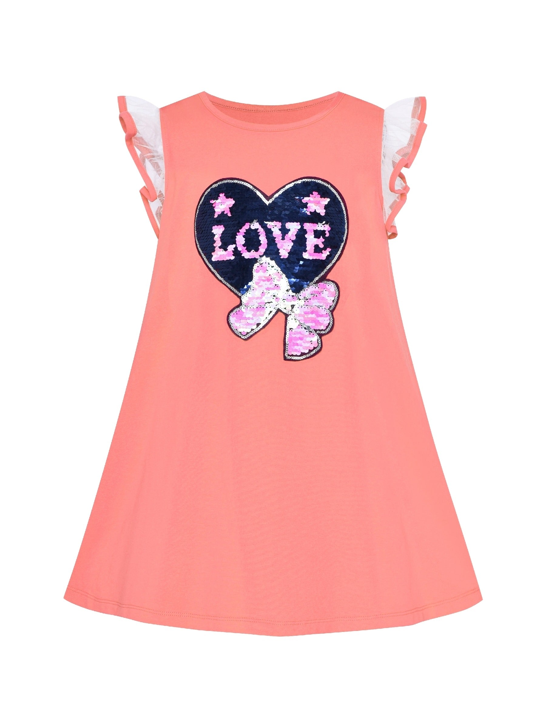Girls Dress Cotton Casual Star Embroidered Violet Yellow Pink