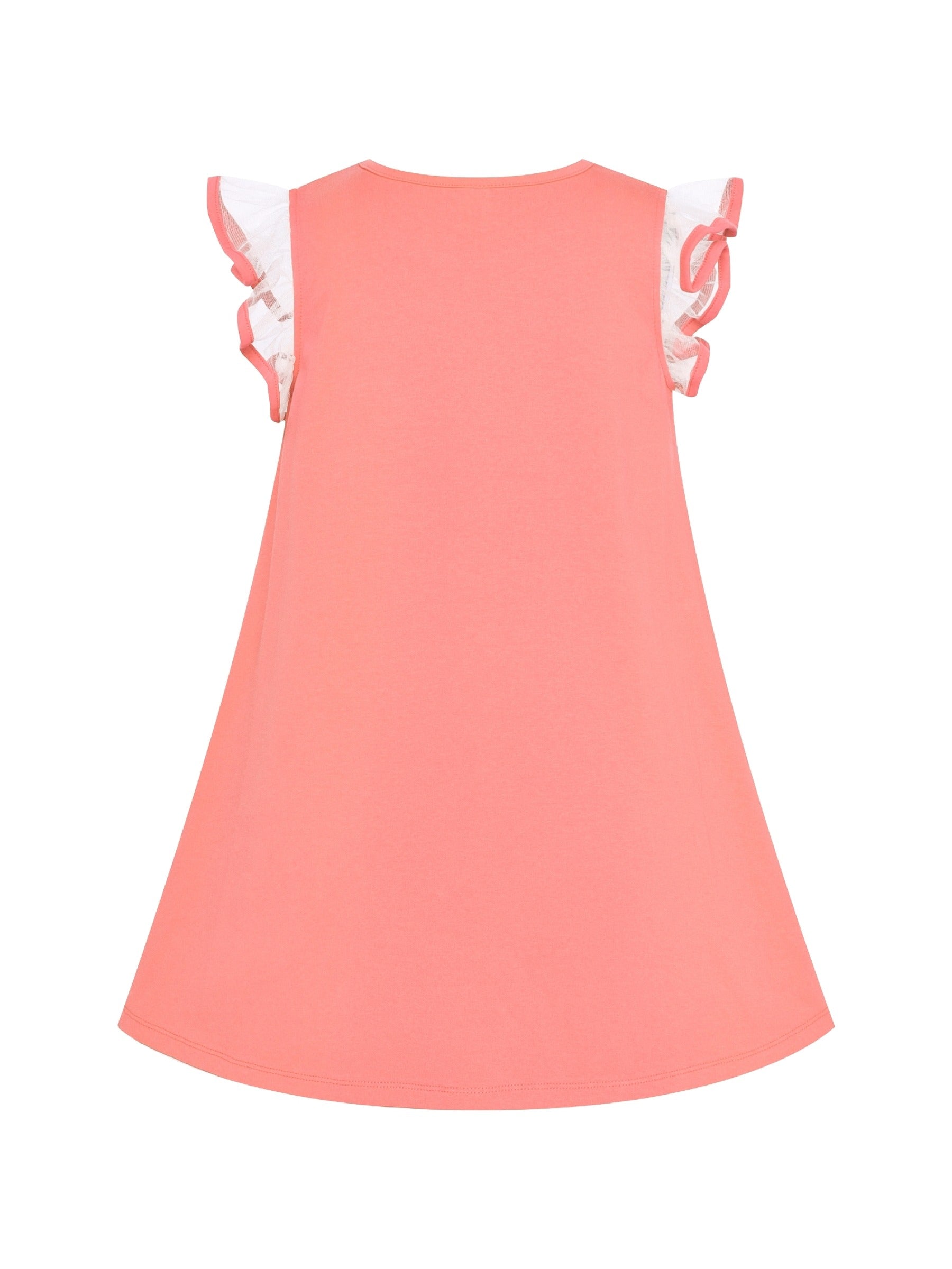 Girls Dress Cotton Casual Star Embroidered Violet Yellow Pink