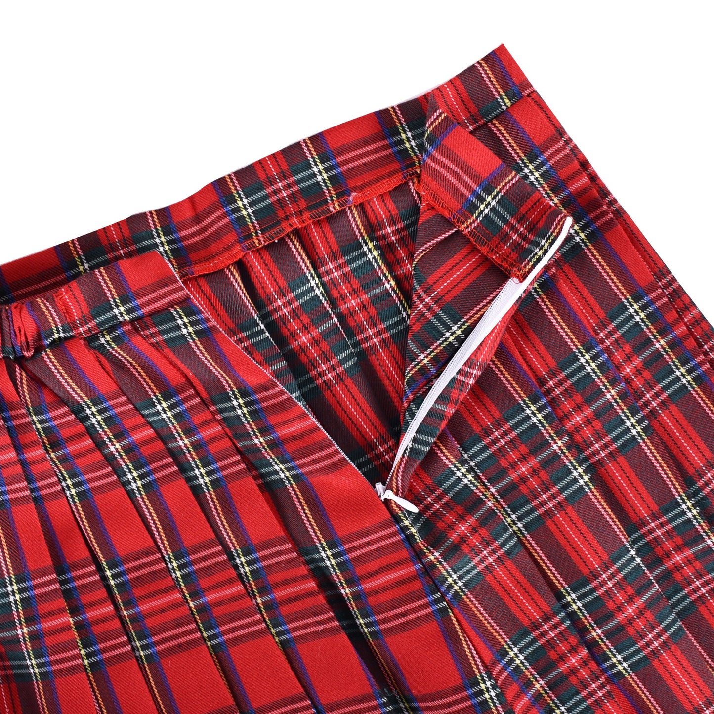 Girls Skirt Kids School Uniform Set Red Tartan Pleated Hem Skirt Red