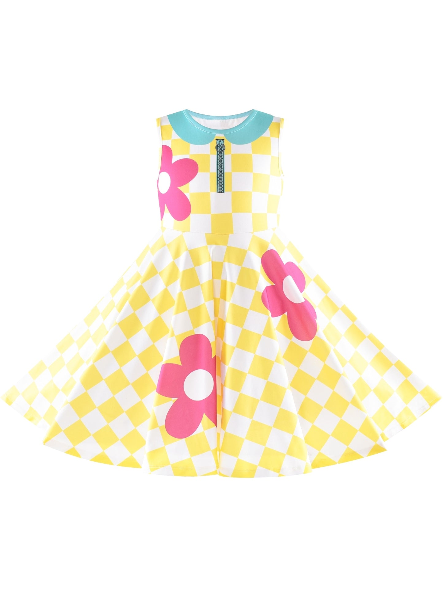 Girls Dress Unicorn Rainbow Casual Long Sleeve Yellow