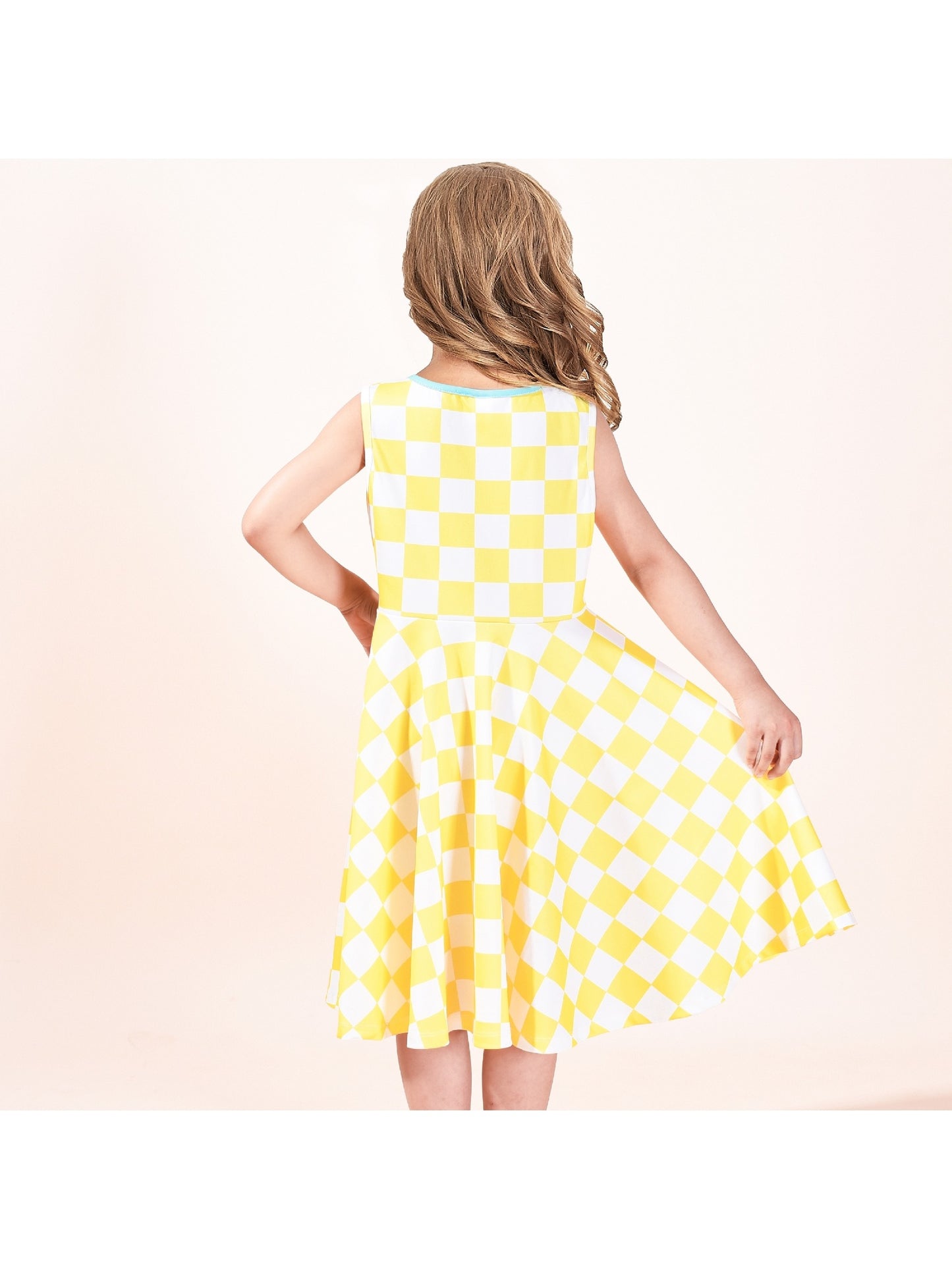 Girls Dress Unicorn Rainbow Casual Long Sleeve Yellow