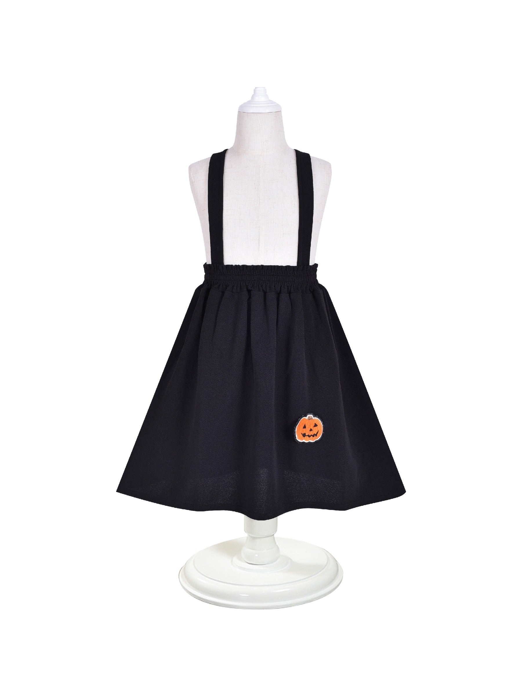 2 Pieces Set Girls Dress T-Shirt Suspender Skirt Halloween Cosplay Orange