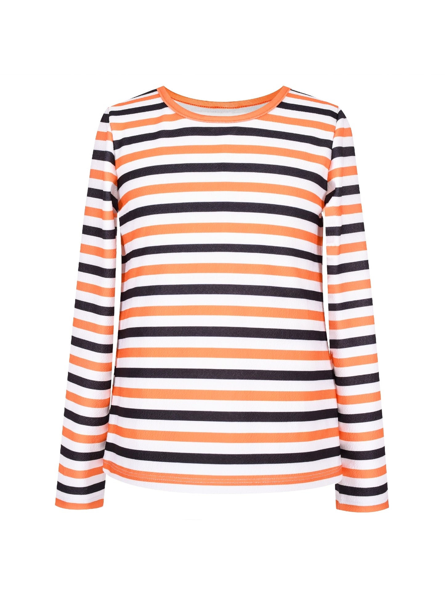 Girls T-shirt Striped School Uniform Orange