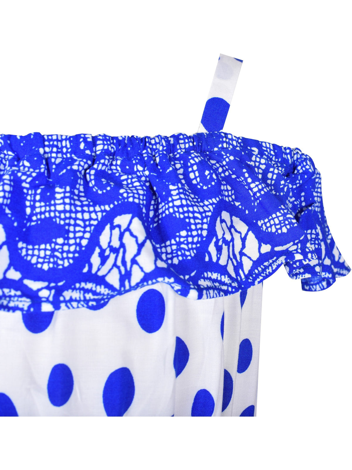 Girls Dress Cold Shoulder Hawaiian Coconut Tree Yellow Polynesia Blue
