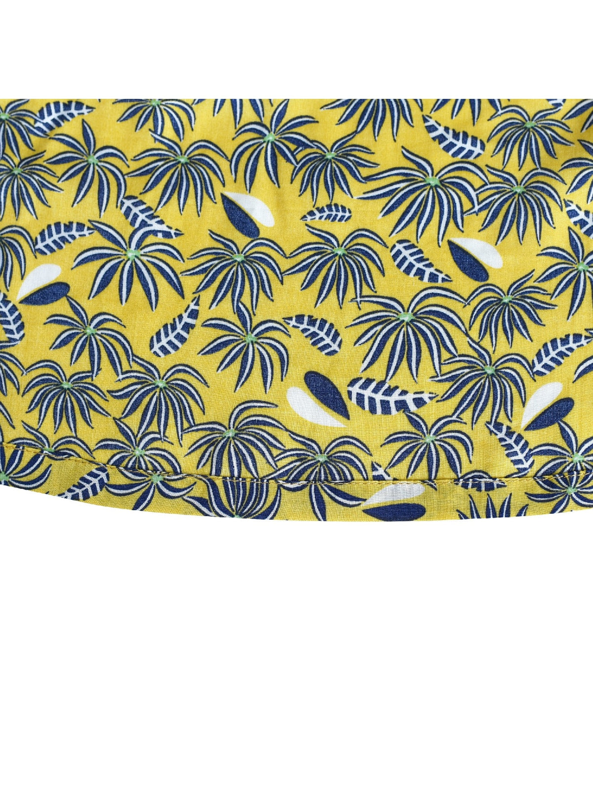 Girls Dress Cold Shoulder Hawaiian Coconut Tree Yellow Polynesia Yellow