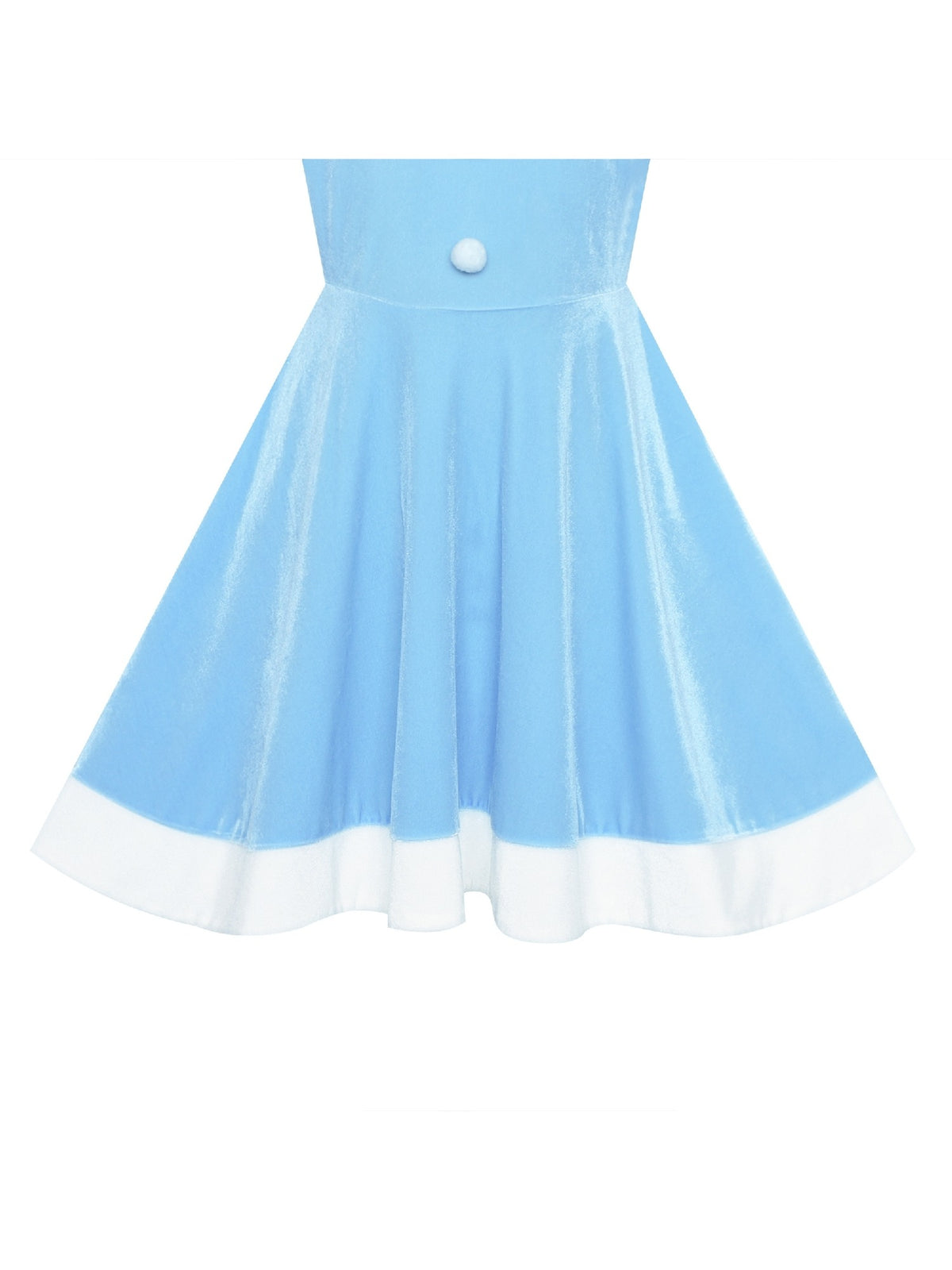 Girls Dress Christmas Hat Red Velvet Long Sleeve Holiday - Blue