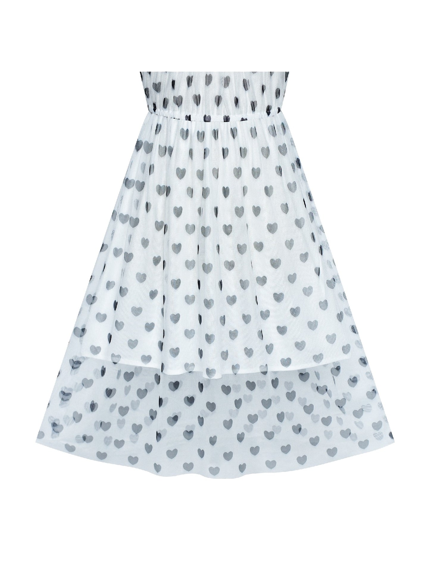 Girls Dress Colorful Dot Lace Halter Wedding Bridesmaid Gown White