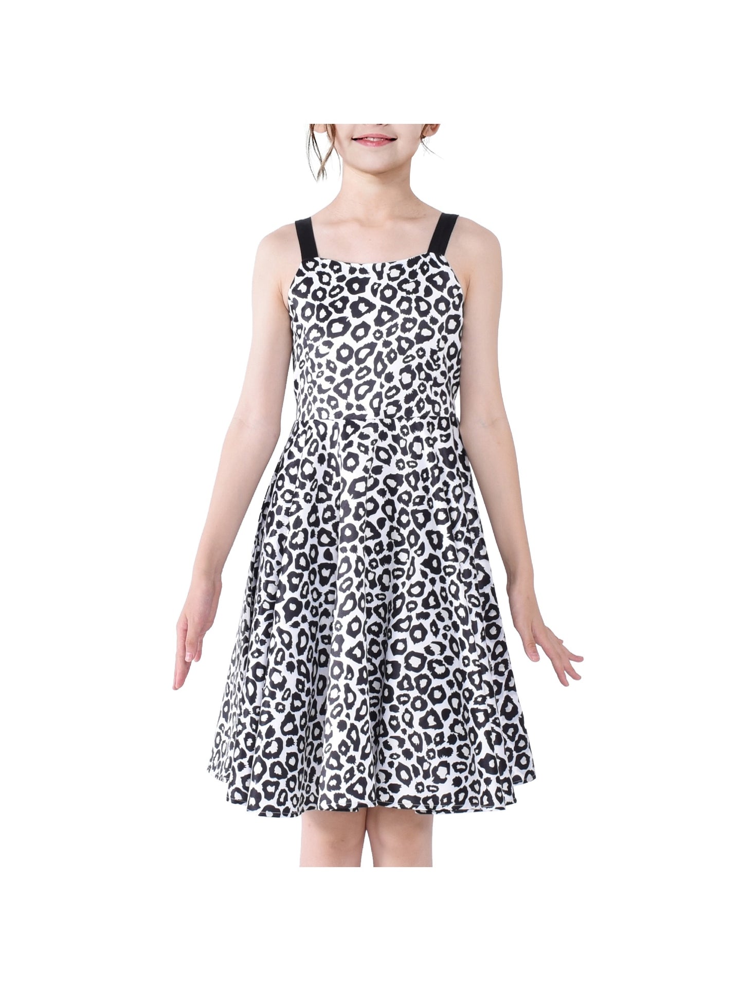 Girls Dress Leopard Doll Surprise Party Swing Dress Black