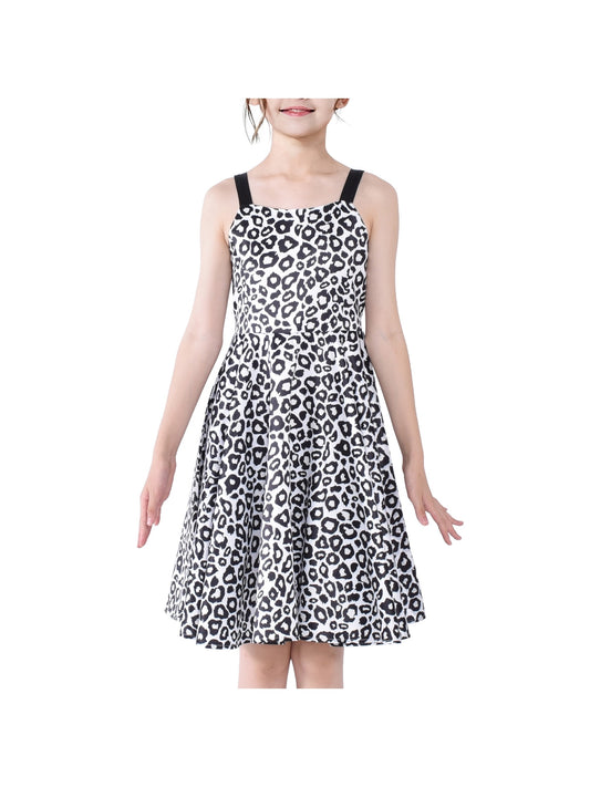 Girls Dress Leopard Doll Surprise Party Swing Dress Black