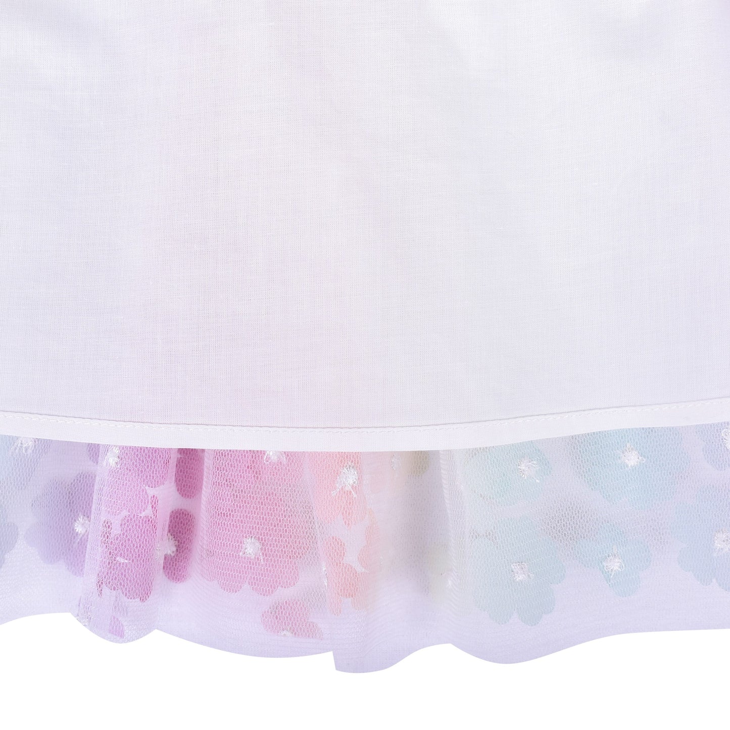 Girls Dress Rainbow Colorful Tulle Skirt Long Sleeve Holiday Party Multi-Color