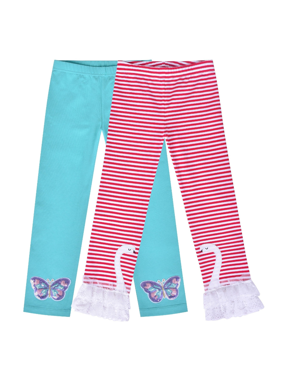 Girls Pants 3-Pack Cotton Leggings Stretchy Toddler Kids Pink