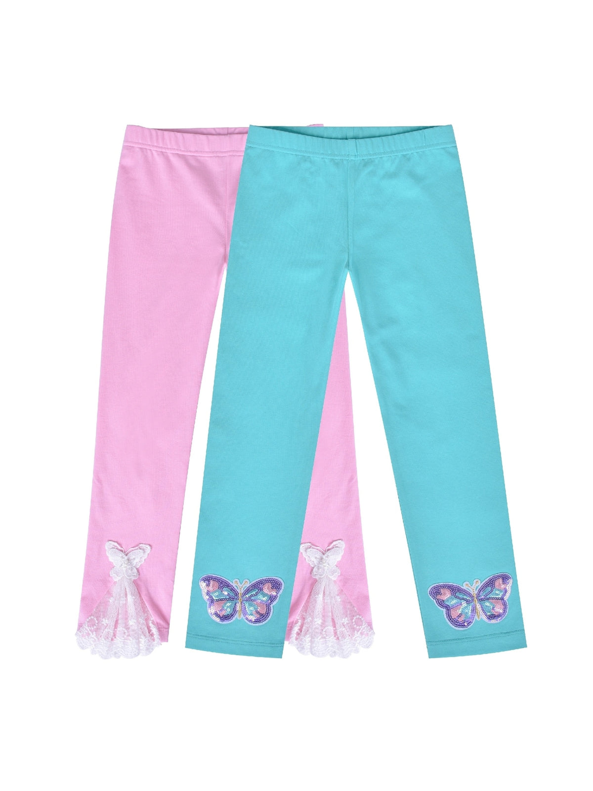 Girls Pants 3-Pack Cotton Leggings Stretchy Toddler Kids Pink