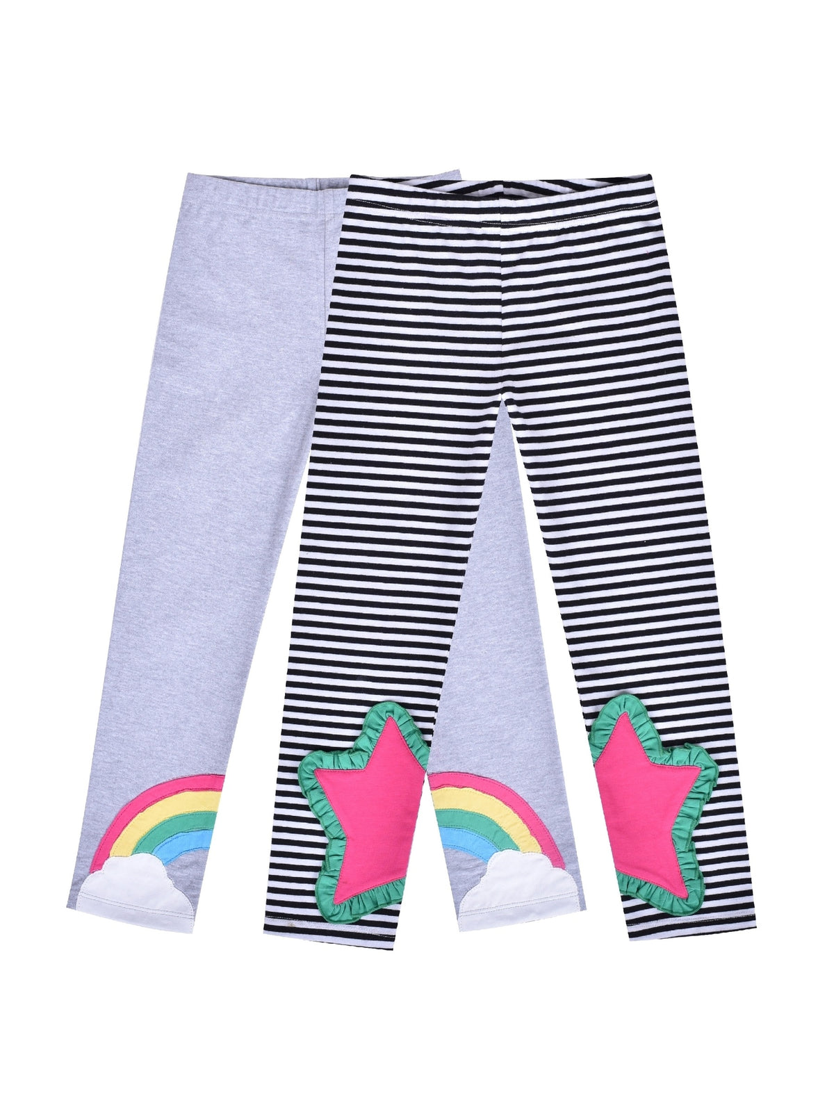 Girls Pants 3-Pack Cotton Leggings Stretchy Toddler Kids Purple