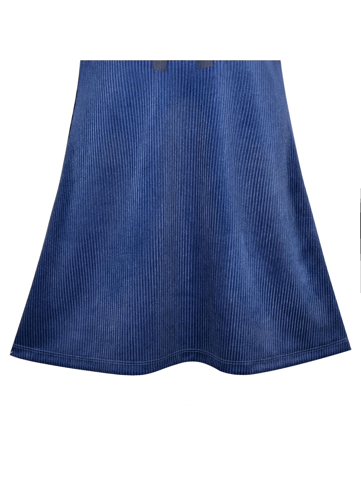 Girls Dress White Collar Velvet Ruffle Sleeve School Uniform Long Sleeve Blue