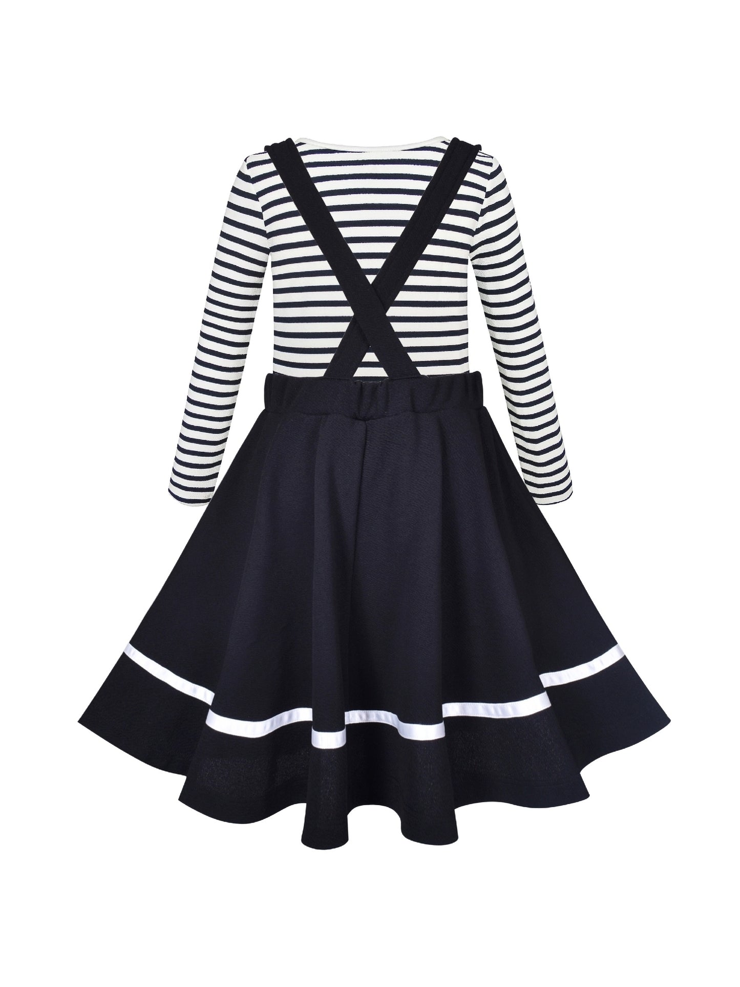 2 Pieces Set Girls Dress T-Shirt Suspender Skirt Halloween Cosplay Black