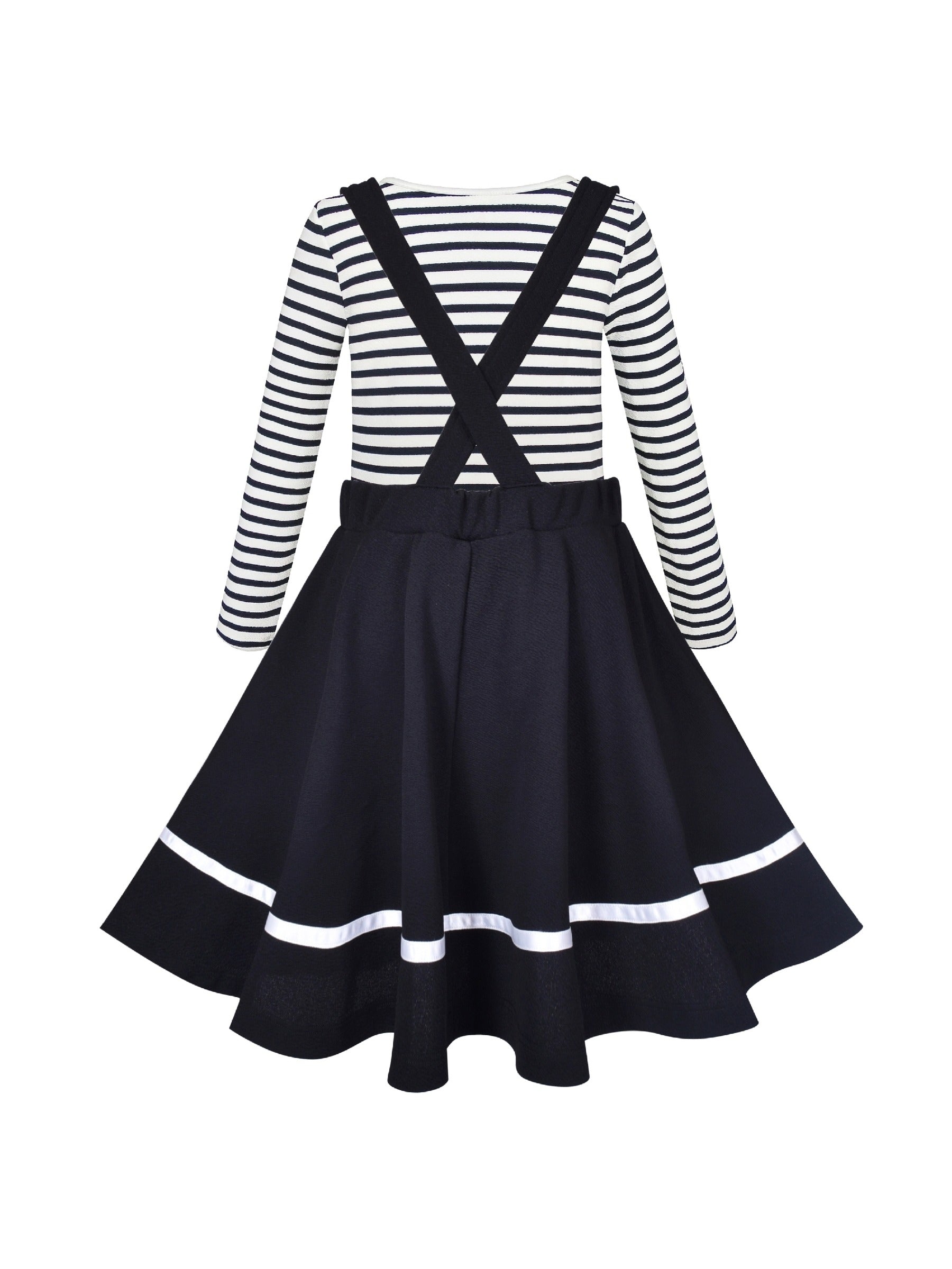 2 Pieces Set Girls Dress T-Shirt Suspender Skirt Halloween Cosplay Black
