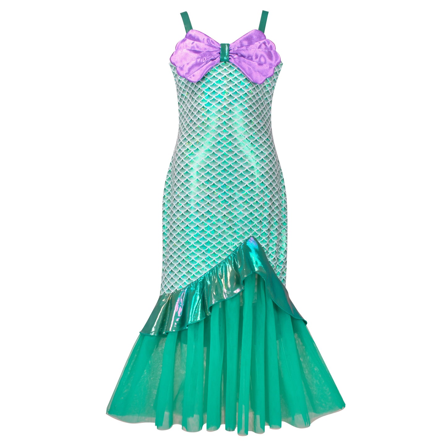 Girls Dress Mermaid Princess Costume Halloween Party Dress Green