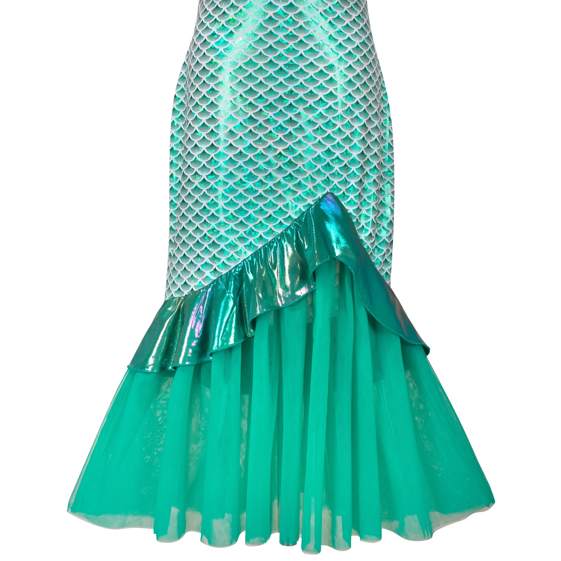 Girls Dress Mermaid Princess Costume Halloween Party Dress Green