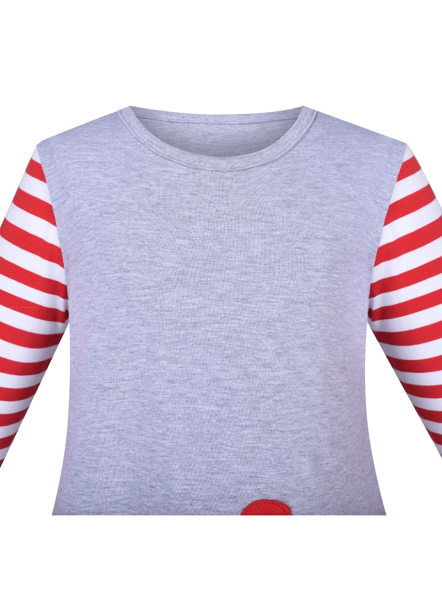 Girls Dress Long Sleeve Christmas Reindeer Snow Holiday Party Gray