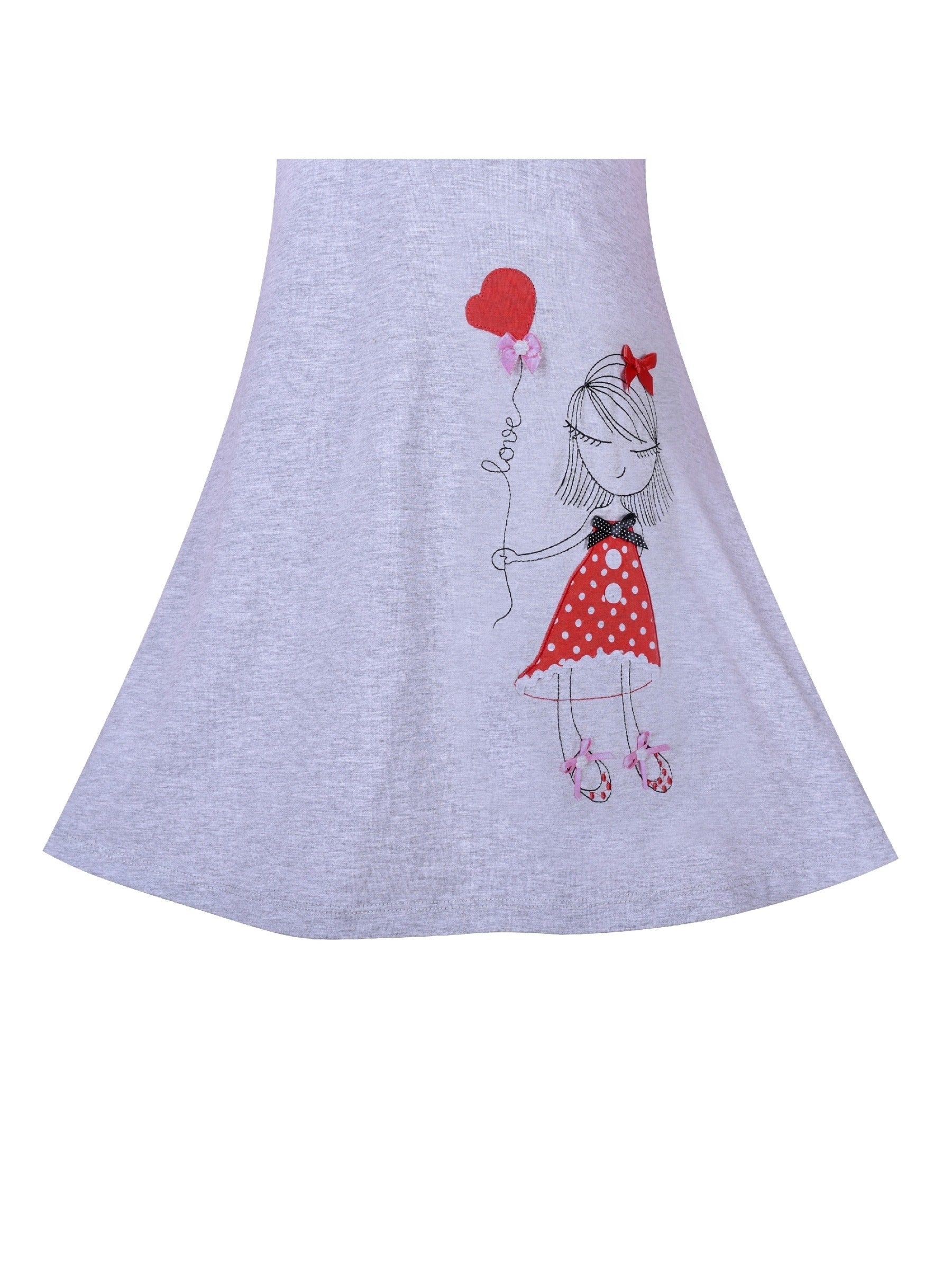 Girls Dress Long Sleeve Christmas Reindeer Snow Holiday Party Gray