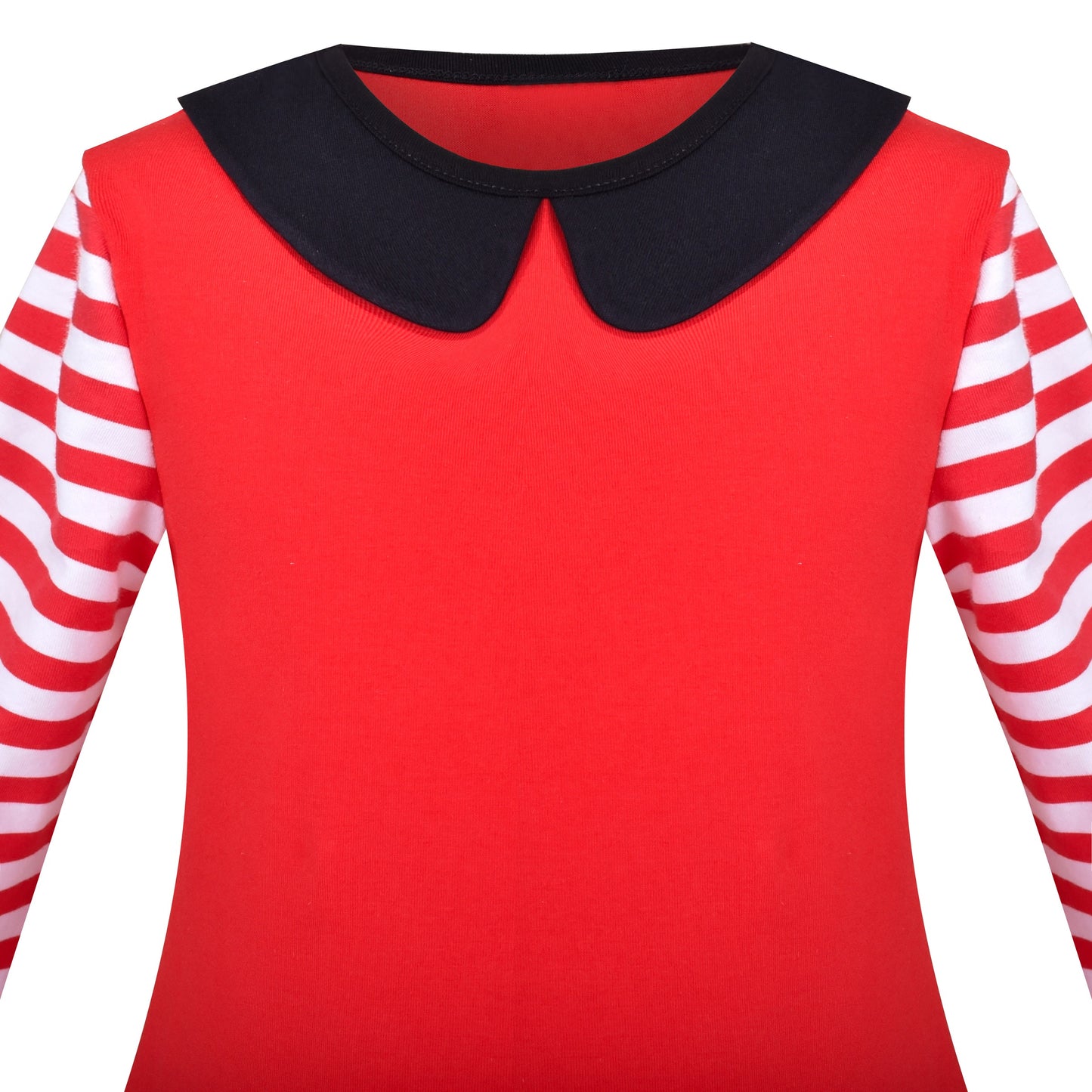 Girls Dress Long Sleeve Christmas Reindeer Snow Holiday Party Red