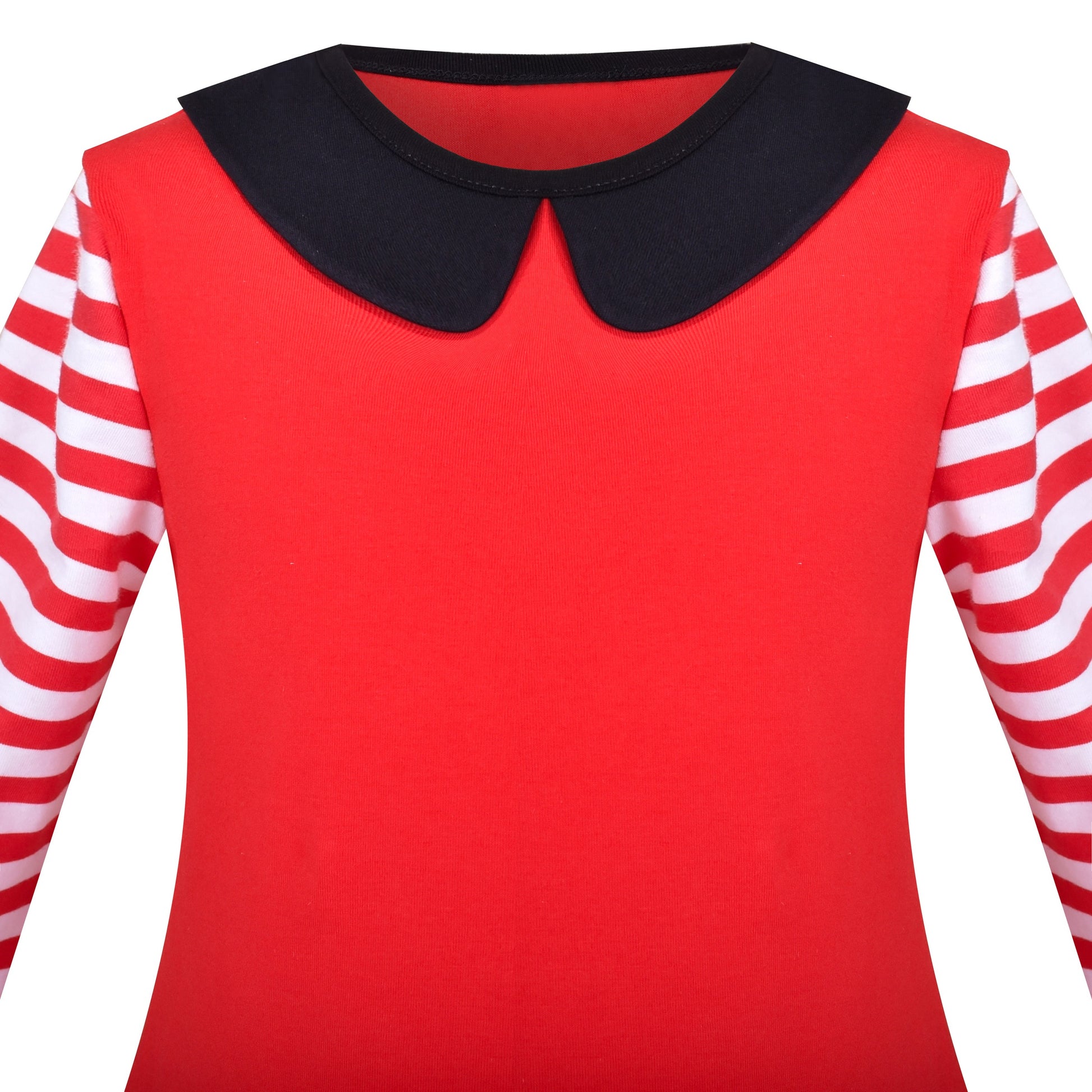 Girls Dress Long Sleeve Christmas Reindeer Snow Holiday Party Red
