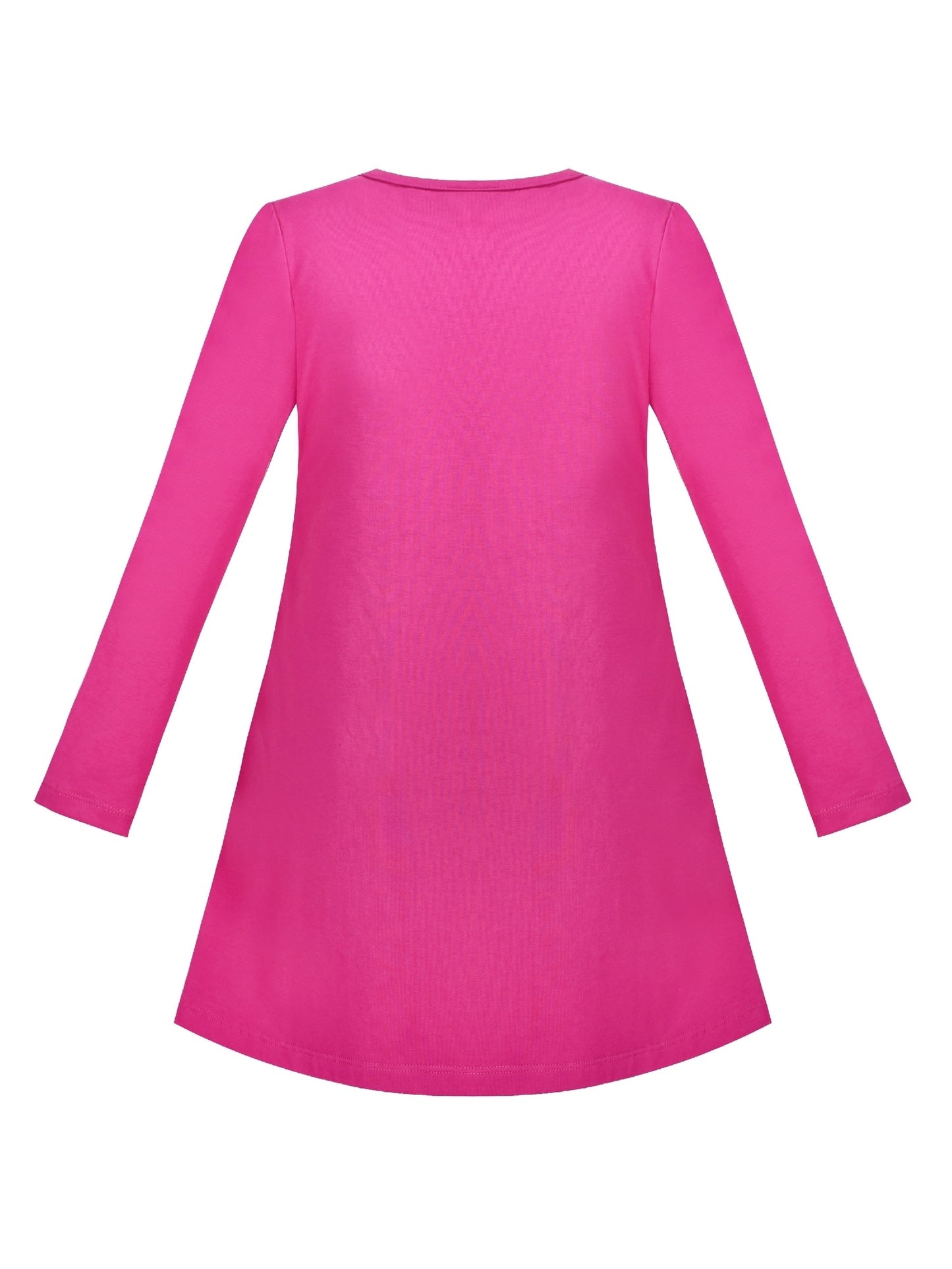 Girls Dress Christmas Santa Pink Cotton Long Sleeve Pink