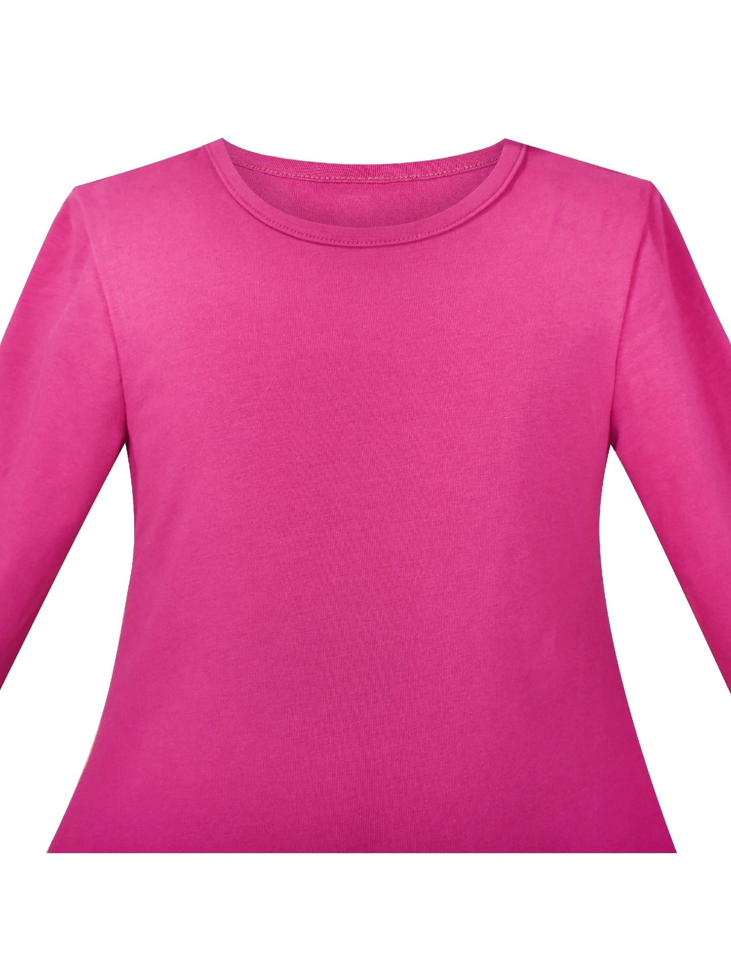 Girls Dress Christmas Santa Pink Cotton Long Sleeve Pink