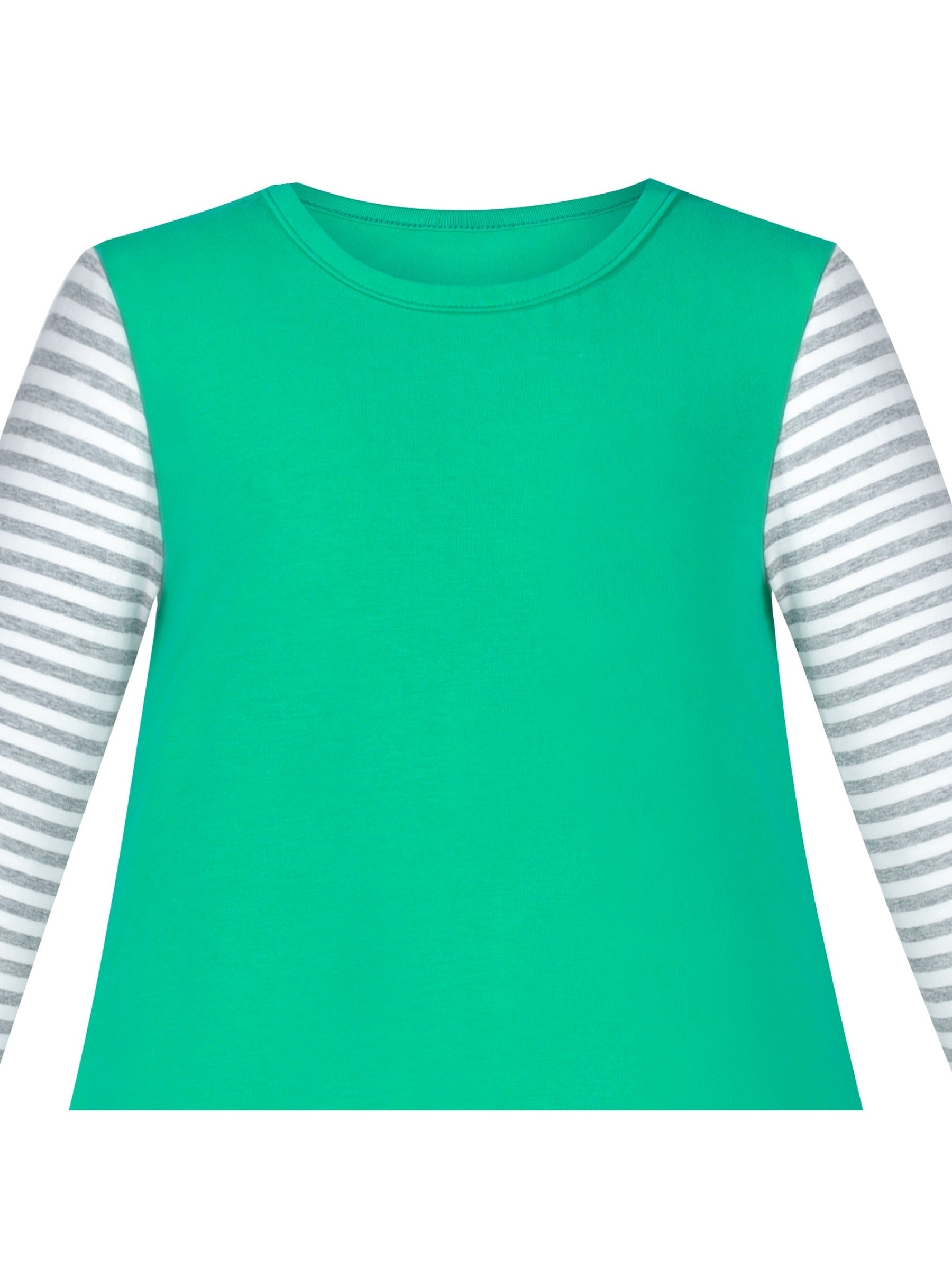 Girls Dress Christmas Santa Pink Cotton Long Sleeve Green