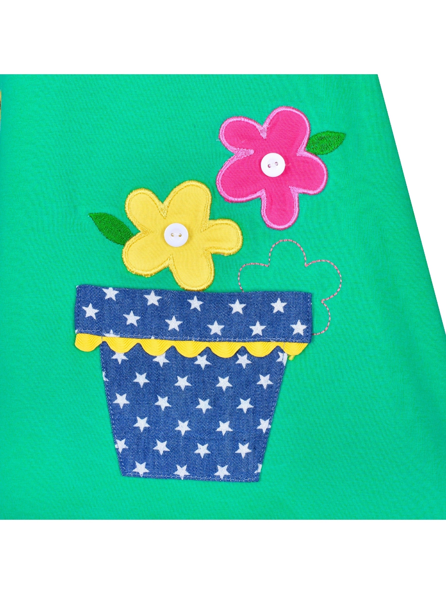 Girls Dress Christmas Santa Pink Cotton Long Sleeve Green