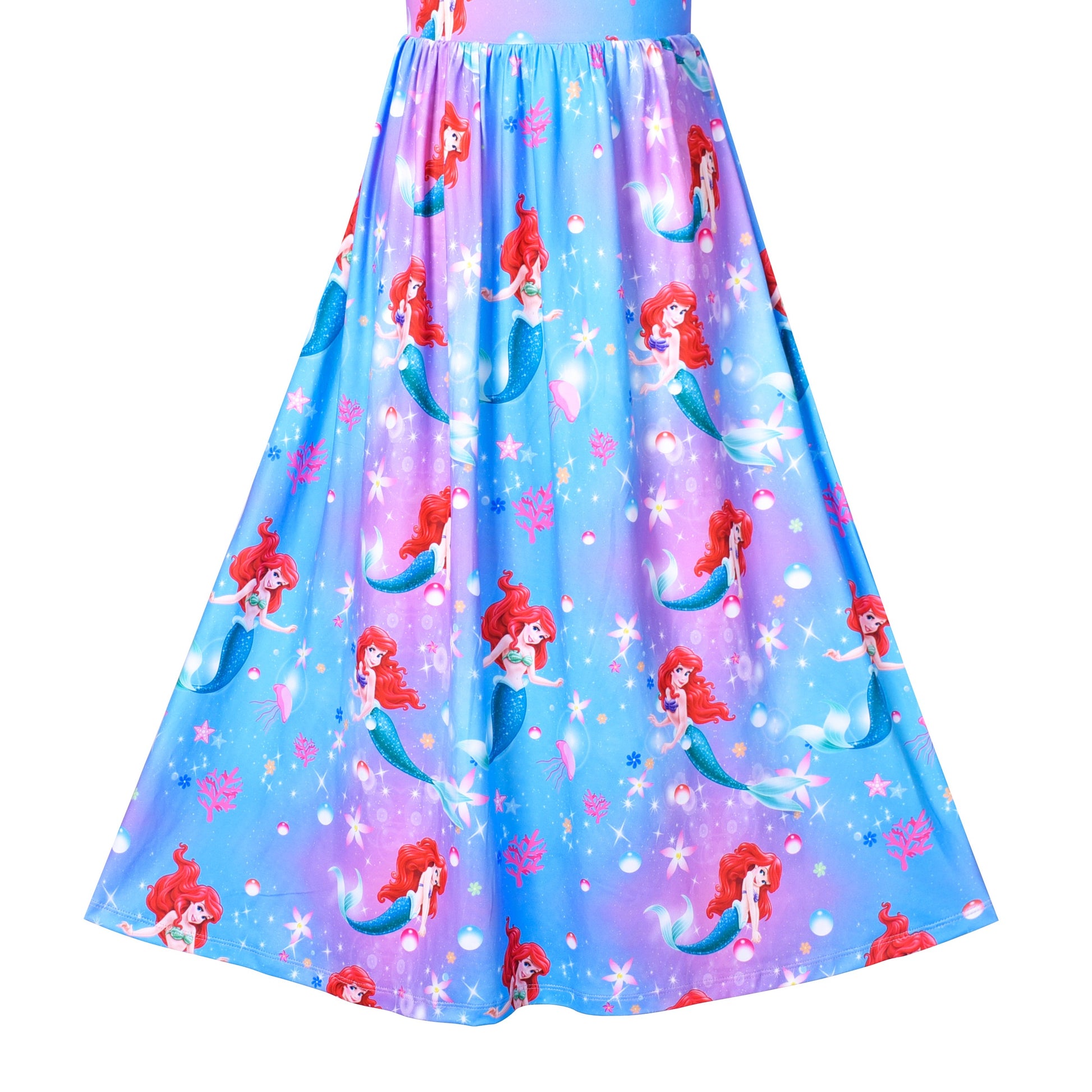 Girls Dress Floral Casual Maxi Dress Short Sleeve Open Back Blue