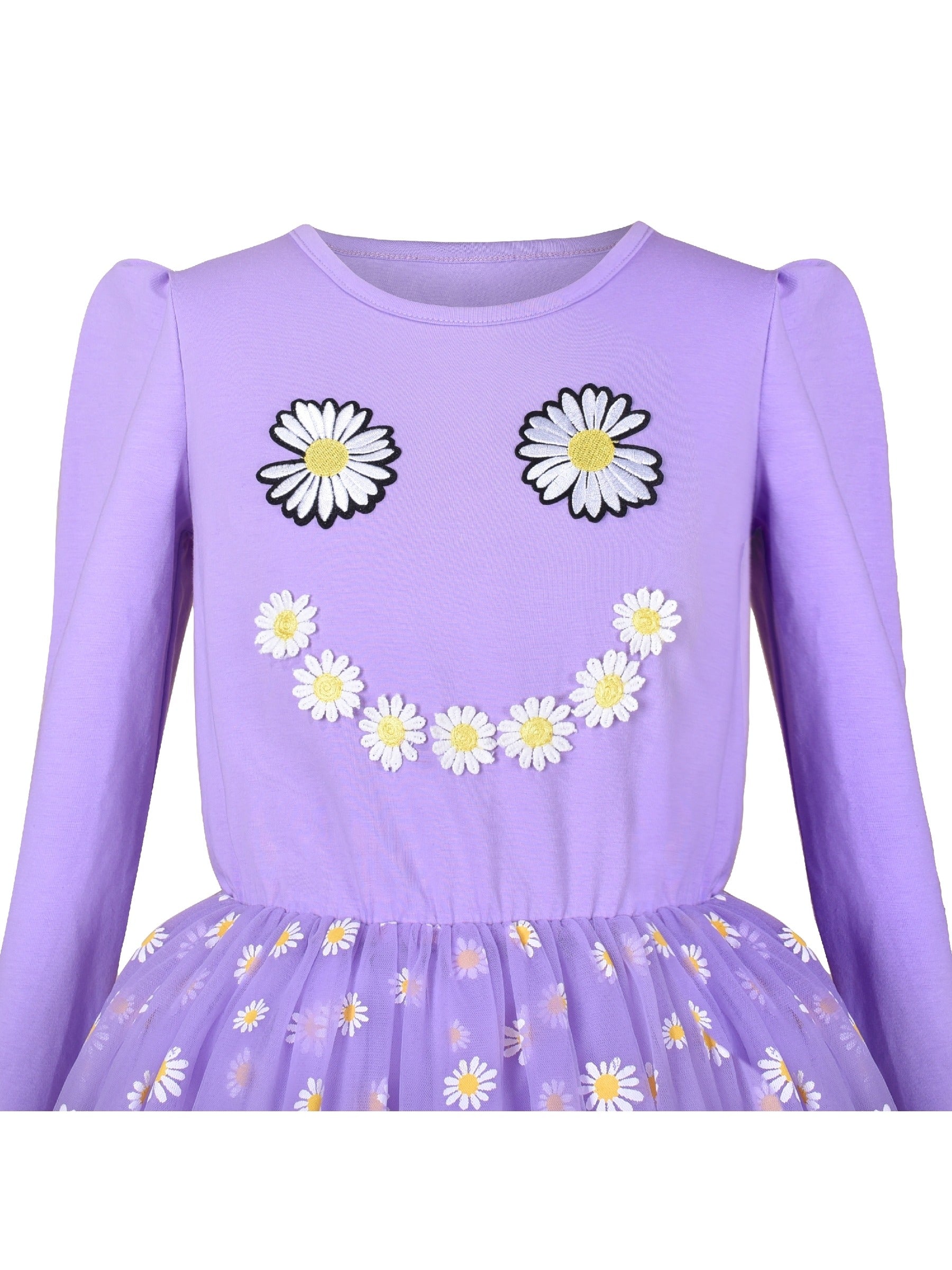 Girls Dress Sequin Stripe Ruffle Fairy Rainbow Colorful Long Sleeve Purple