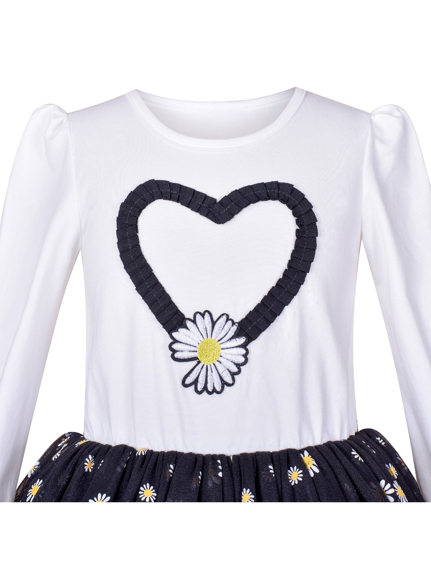 Girls Dress Rainbow Colorful Tulle Skirt Long Sleeve Holiday Party Black